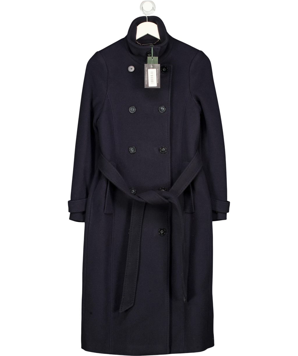 Hobbs Black Roisin Coat, size UK 8 — front