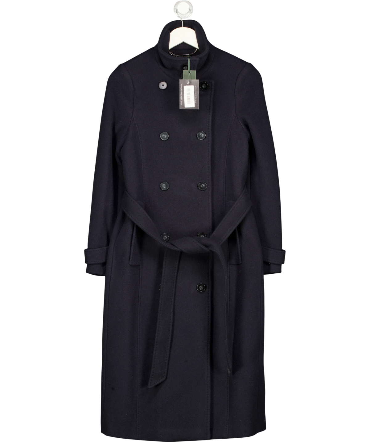 Hobbs Black Roisin Coat, size UK 8 — front