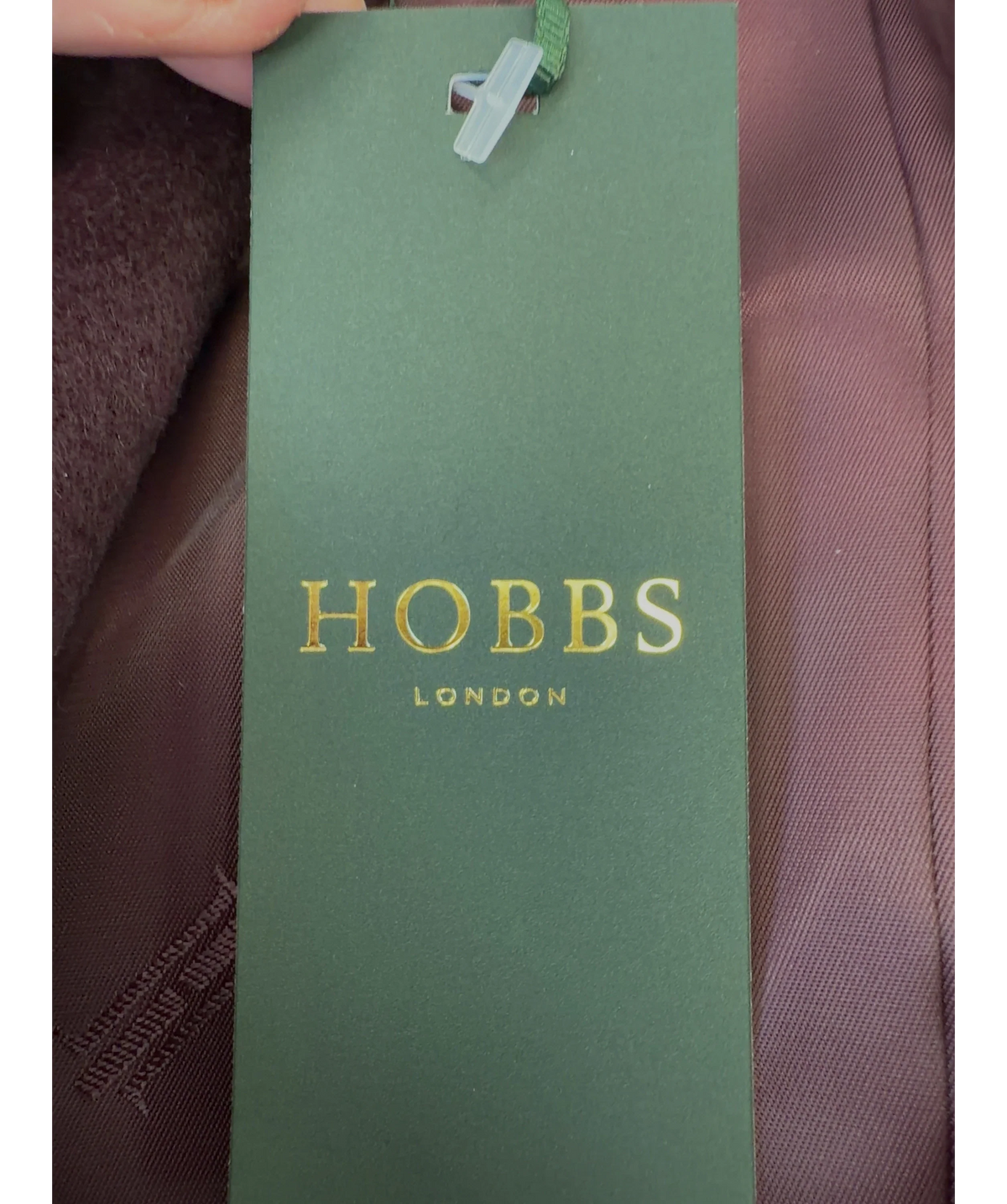 Hobbs Purple Sara Coat, size UK 12 — detail