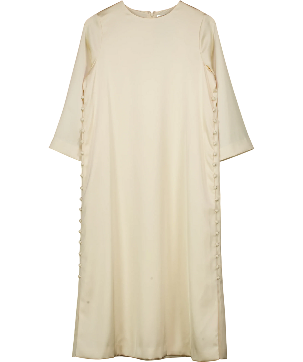 TUCKERNUCK Cream Side Button Jamie Dress, size UK S — front