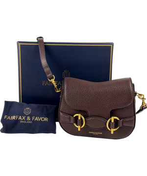 Fairfax & Favor Connie Brown Pebbled Leather Saddle Bag