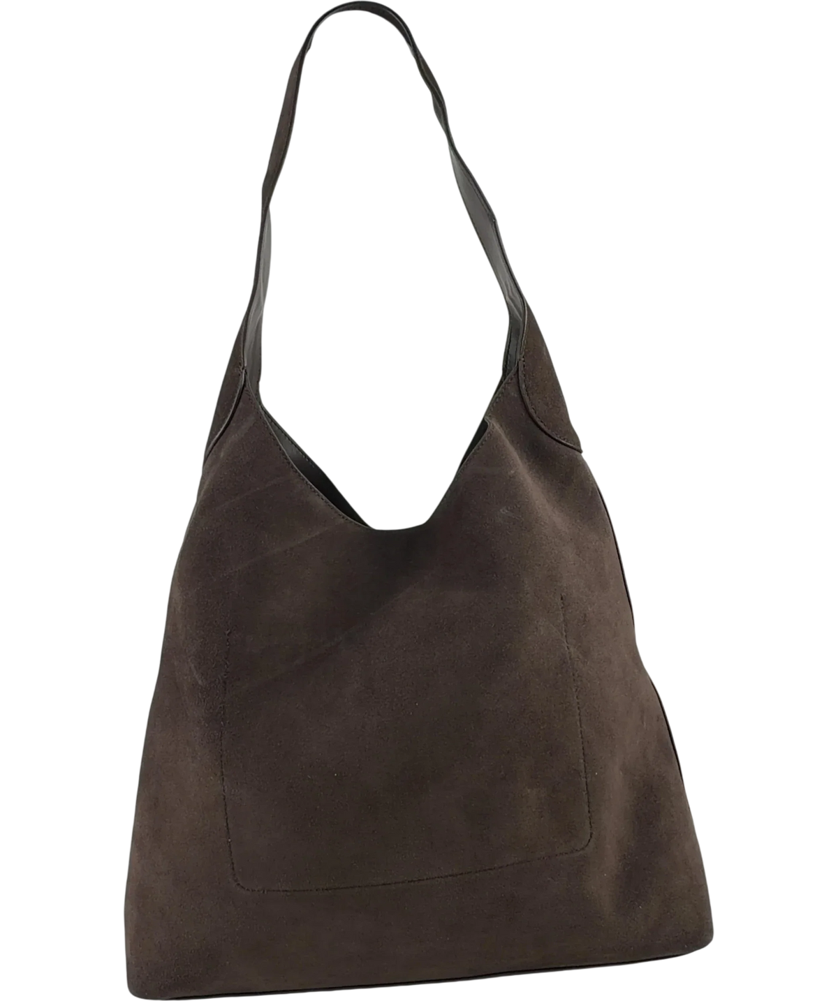 TALBOTS Brown Hayden Suede Large Hobo Bag — back