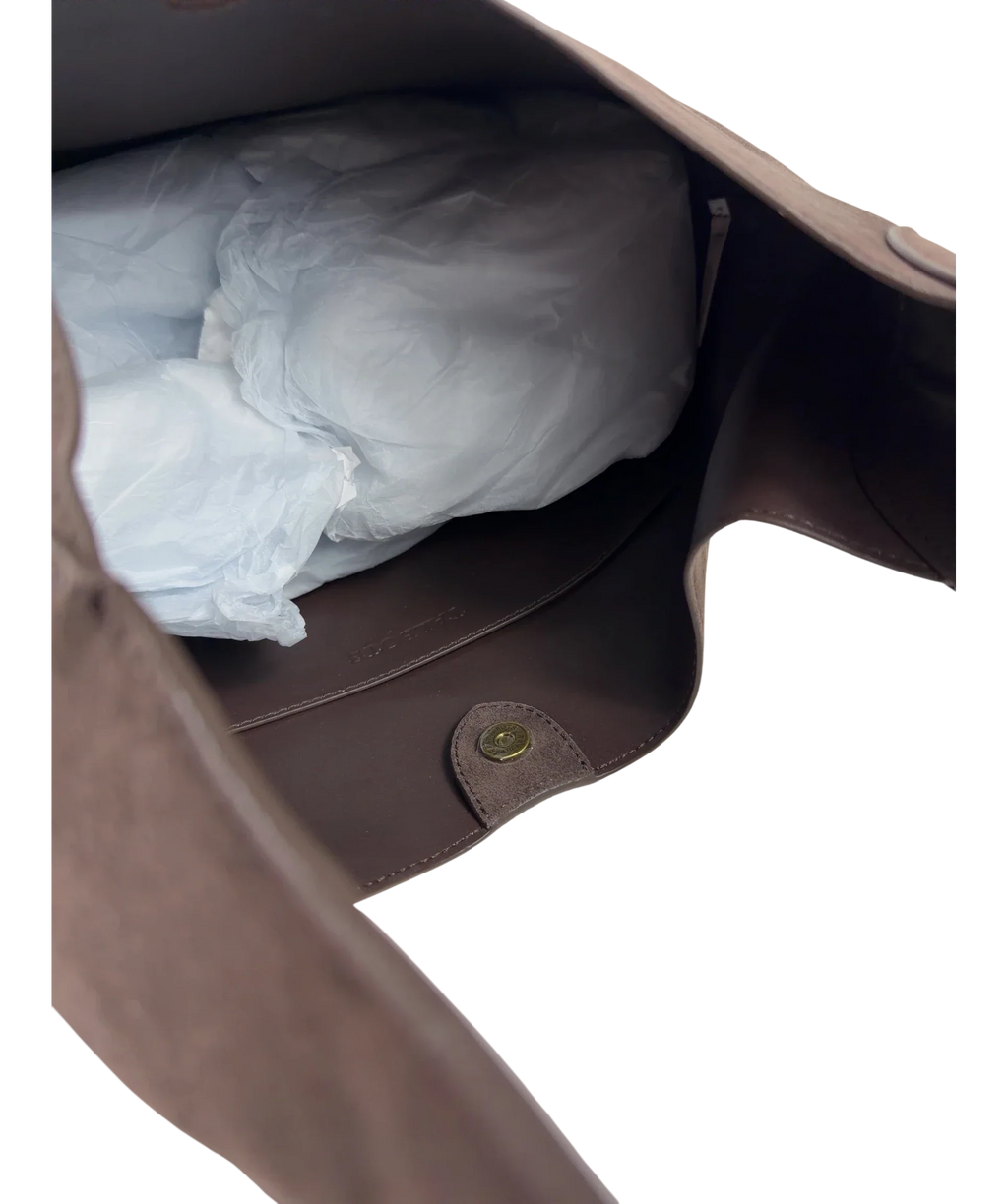 TALBOTS Brown Hayden Suede Large Hobo Bag — detail