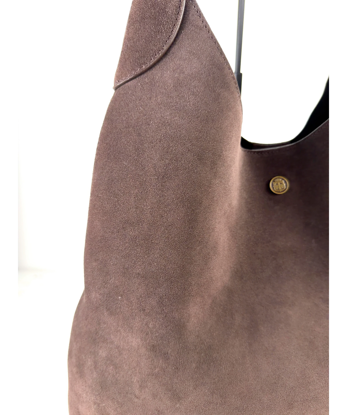 TALBOTS Brown Hayden Suede Large Hobo Bag — fabric detail
