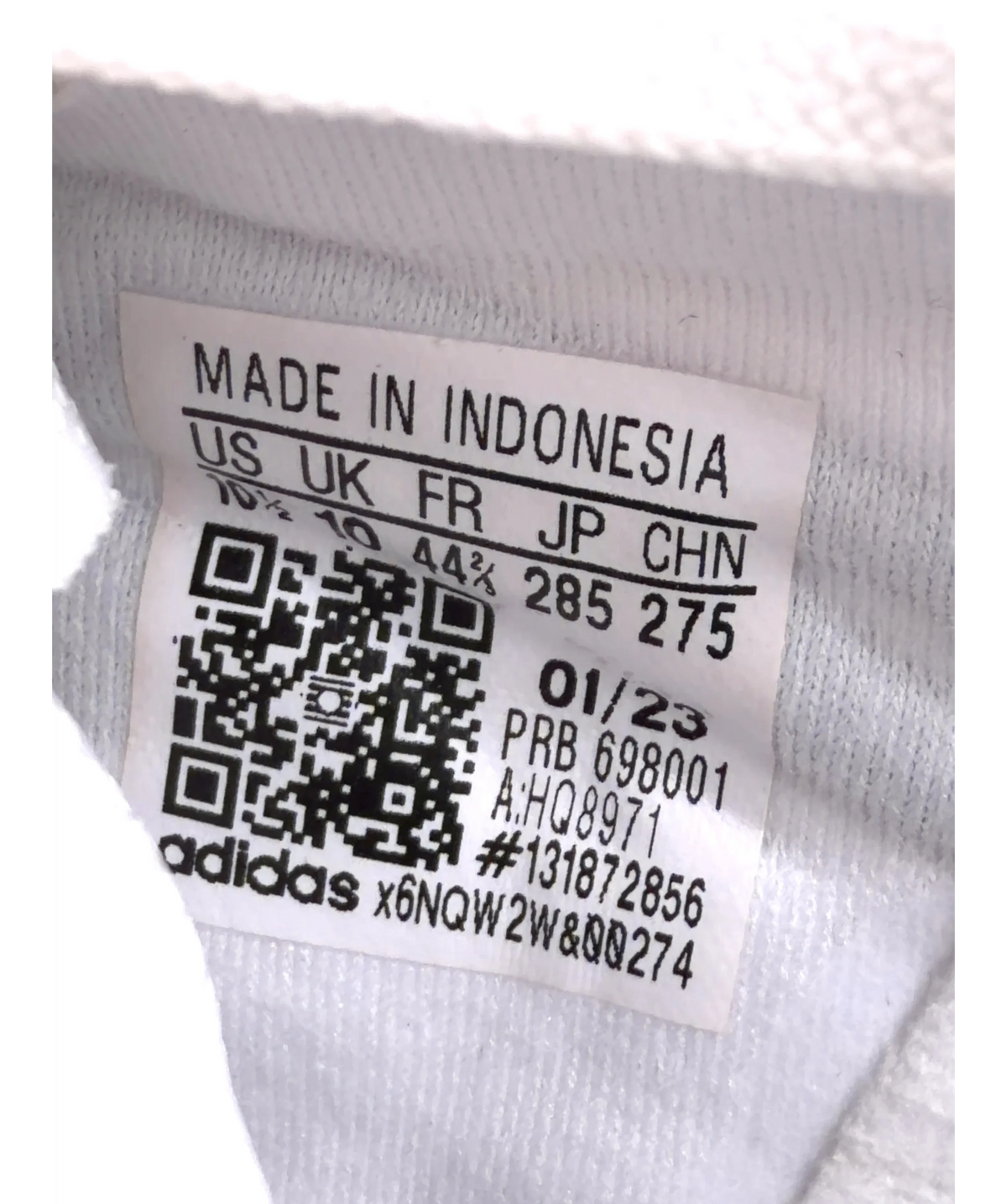 adidas White Adidas Copa Pure .1 Leather Firm Ground Boots – White, size UK 10 EU 44 👞 — fabric detail