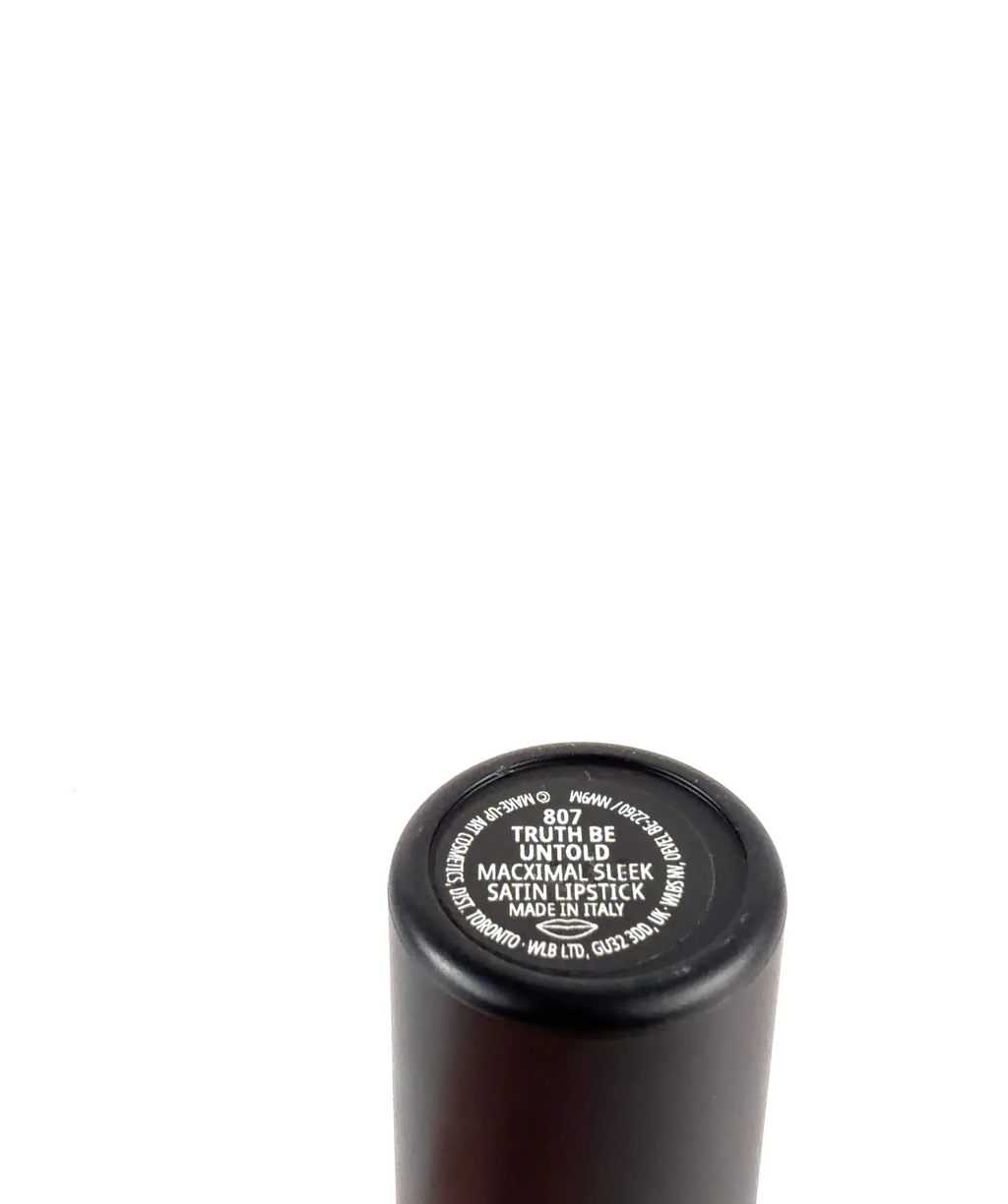 MAC 807 Truth Be Untold Truth Be Untold Lipstick, size 1 — care label