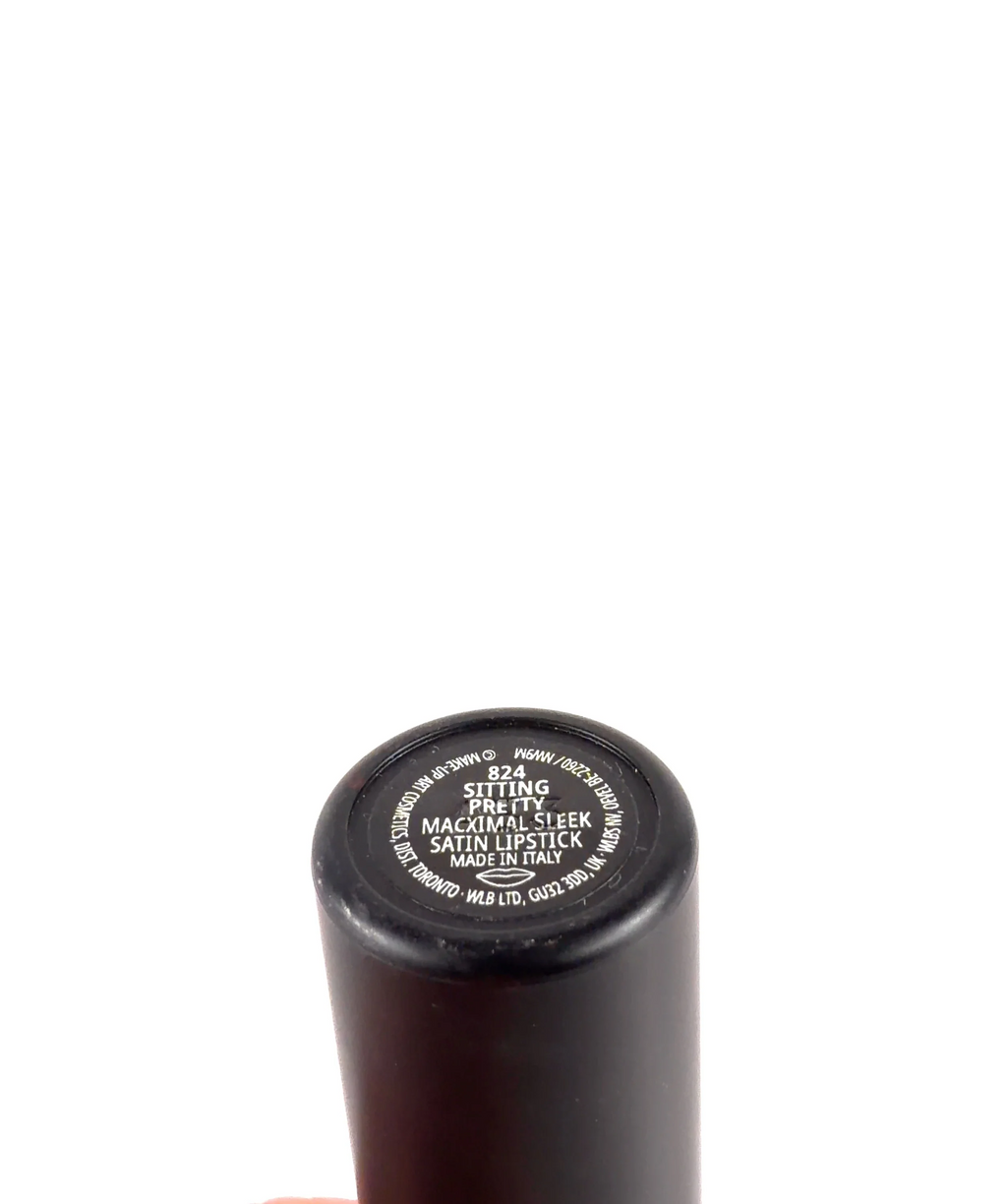 MAC 824 SITTING PRETTY Sitting Pretty Macximal Sleek Satin Lipstick, size 1 — care label