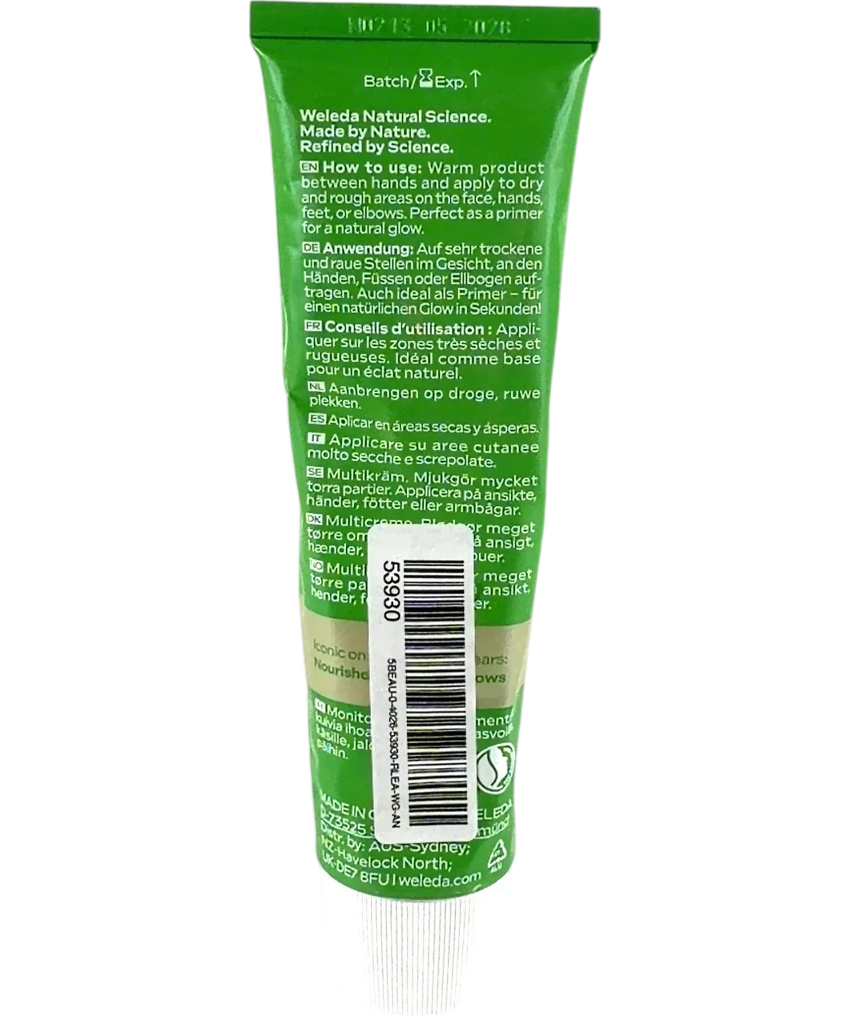 Weleda Skin Food 100 Years Limited Edition, size 100ml — back