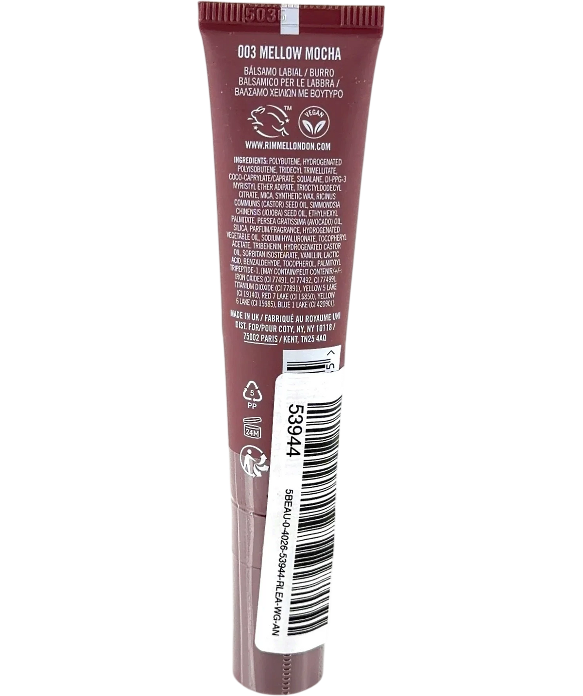 Rimmel 003 MELLOW MOCHA OH MY GLOSS! BUTTER ME UP, size 15ml — back