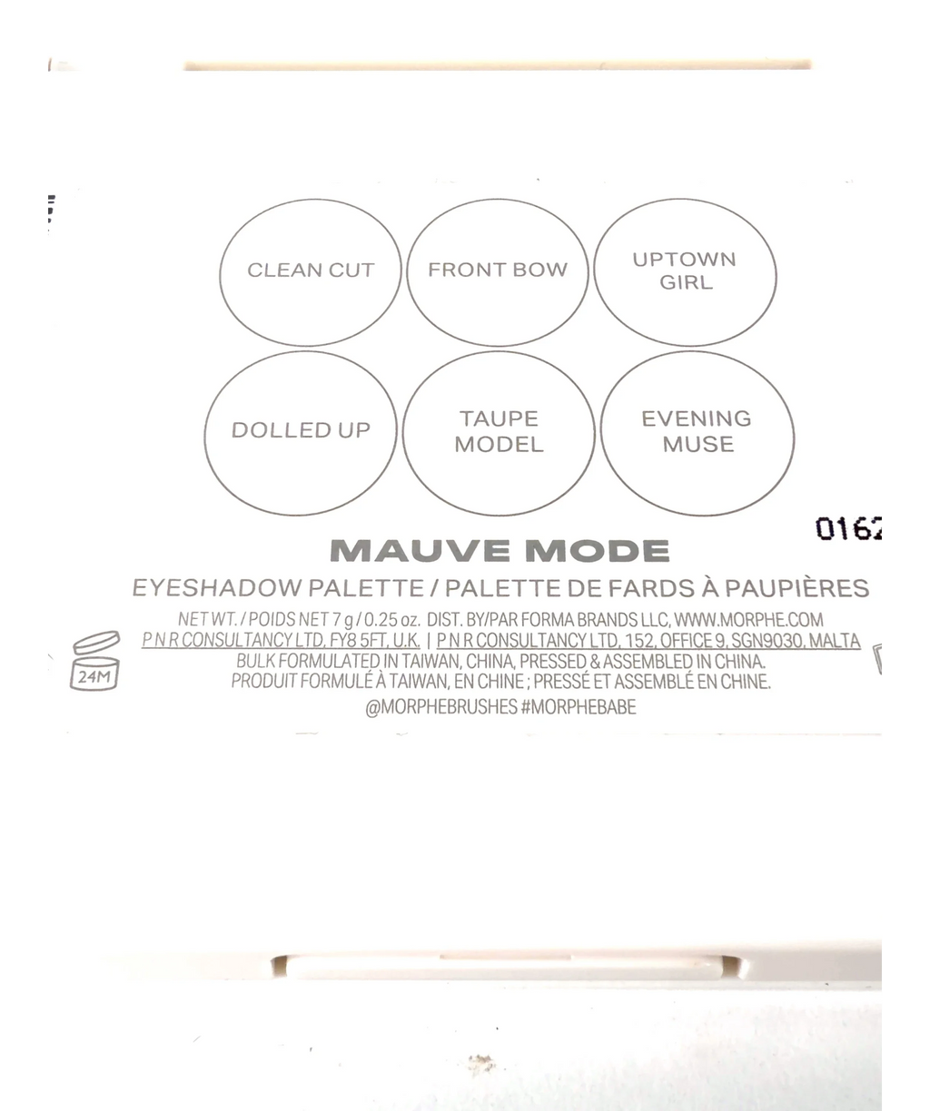 Morphe Mauve Mode Mauve Mode Eye Shadow Palette, size 7g — care label