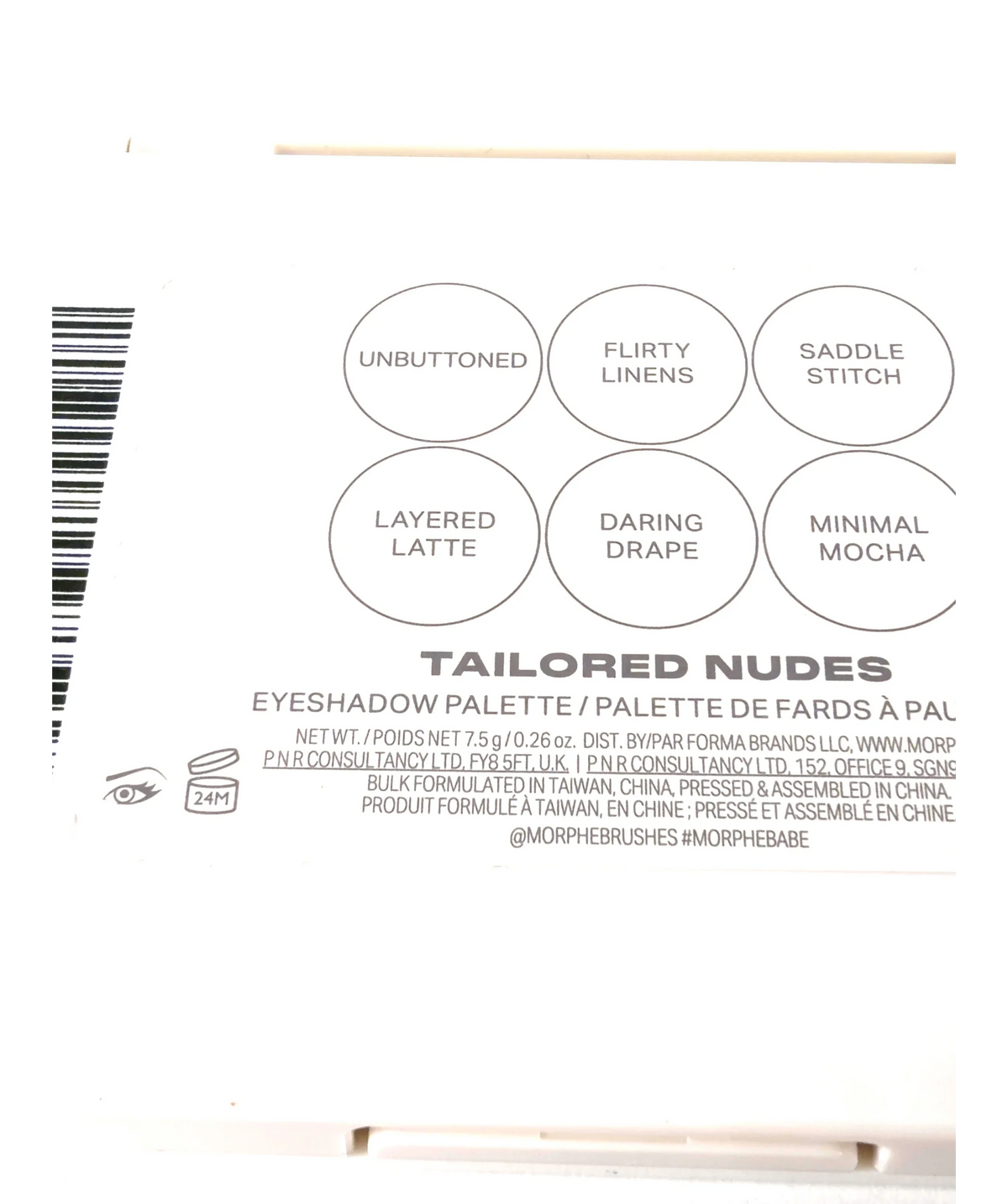 Morphe Tailored Nudes Tailored Nudes Eyeshadow Palette, size 7.5g — care label