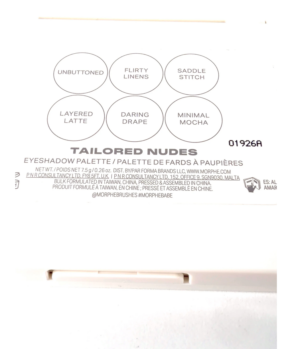 Morphe Tailored Nudes Tailored Nudes Eyeshadow Palette, size 7.5g — fabric detail