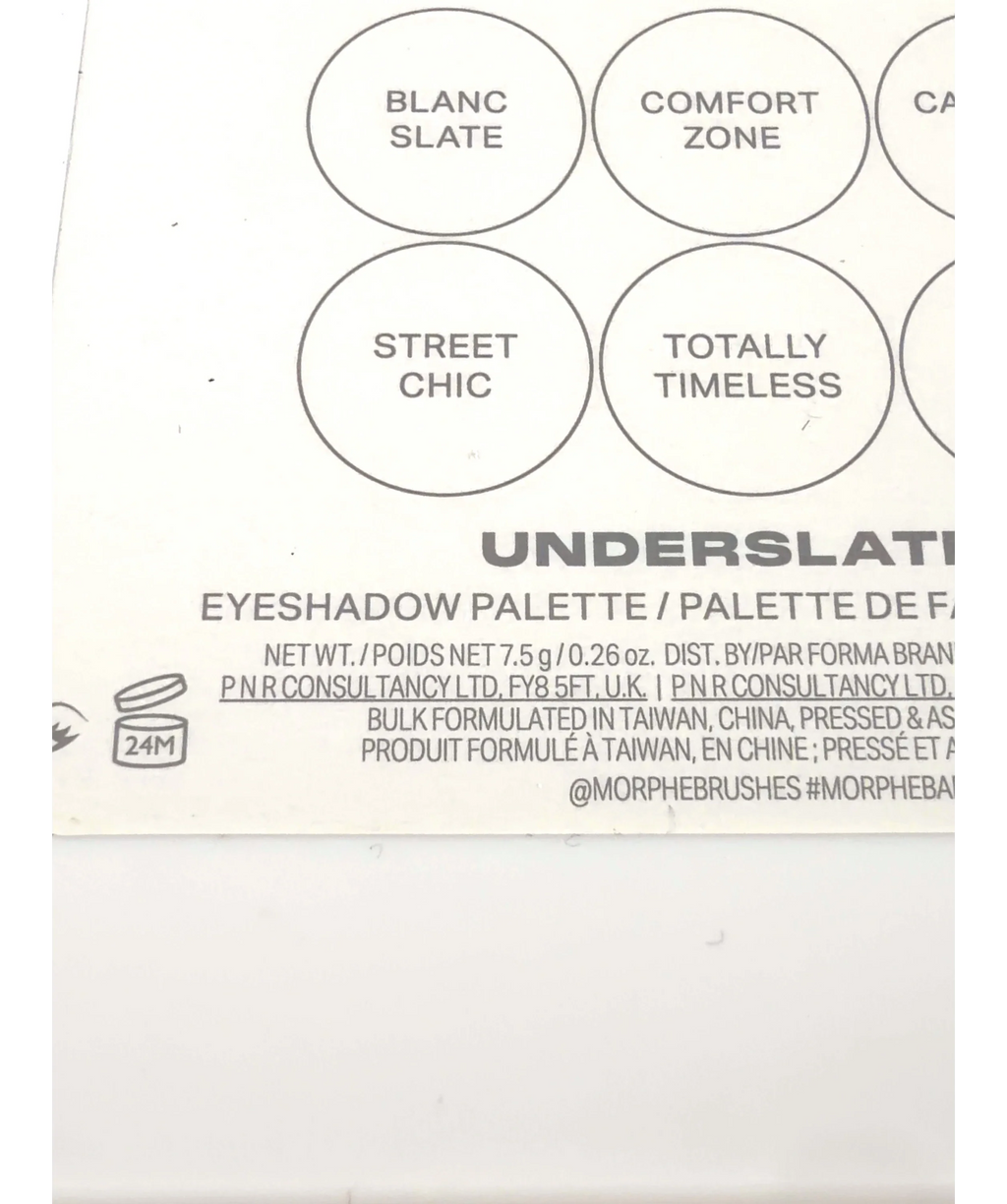 Morphe Underslated Underslated, size 7.5g — care label