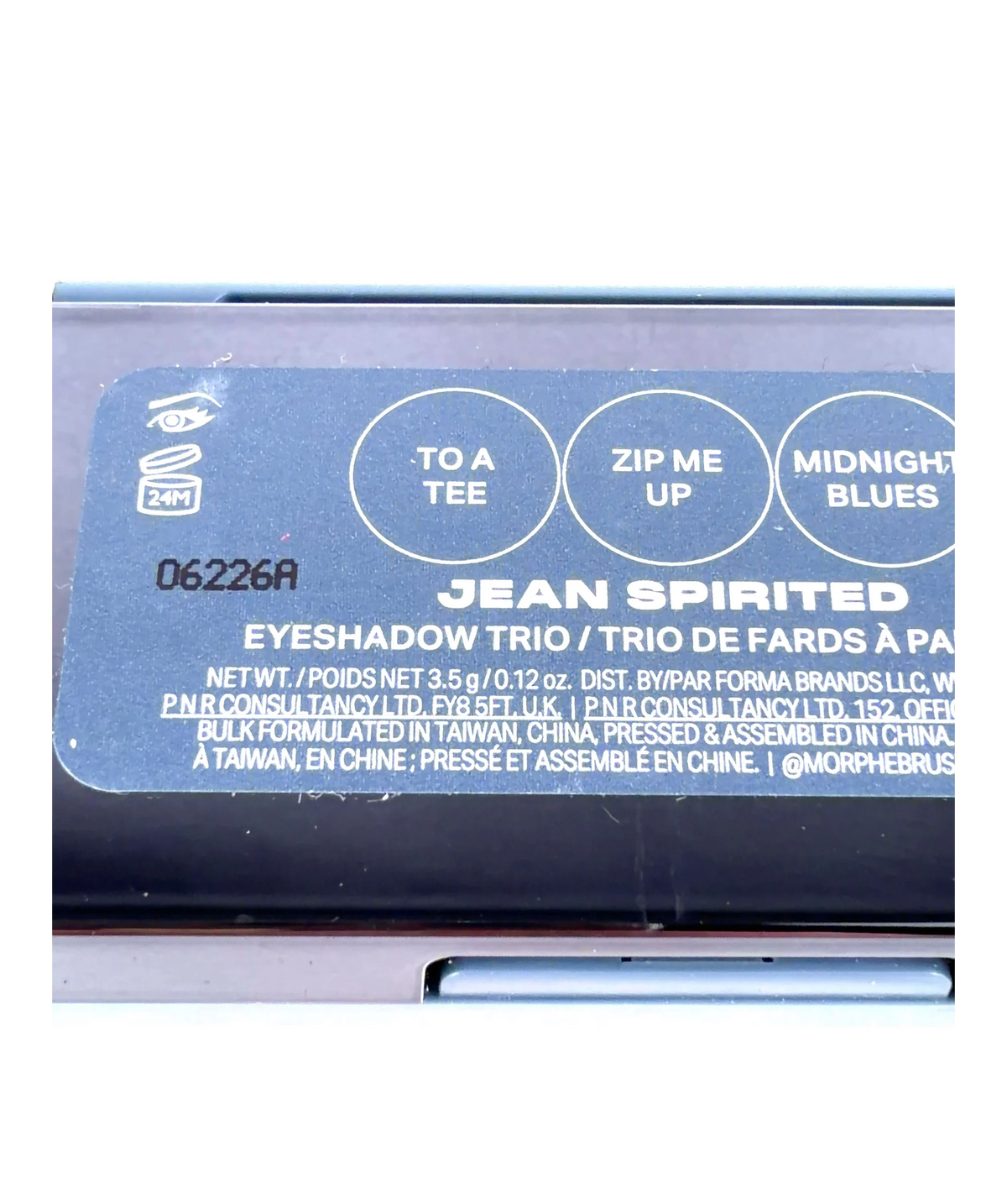 Morphe Jean Spirited JEAN SPIRITED, size 3.5g — care label
