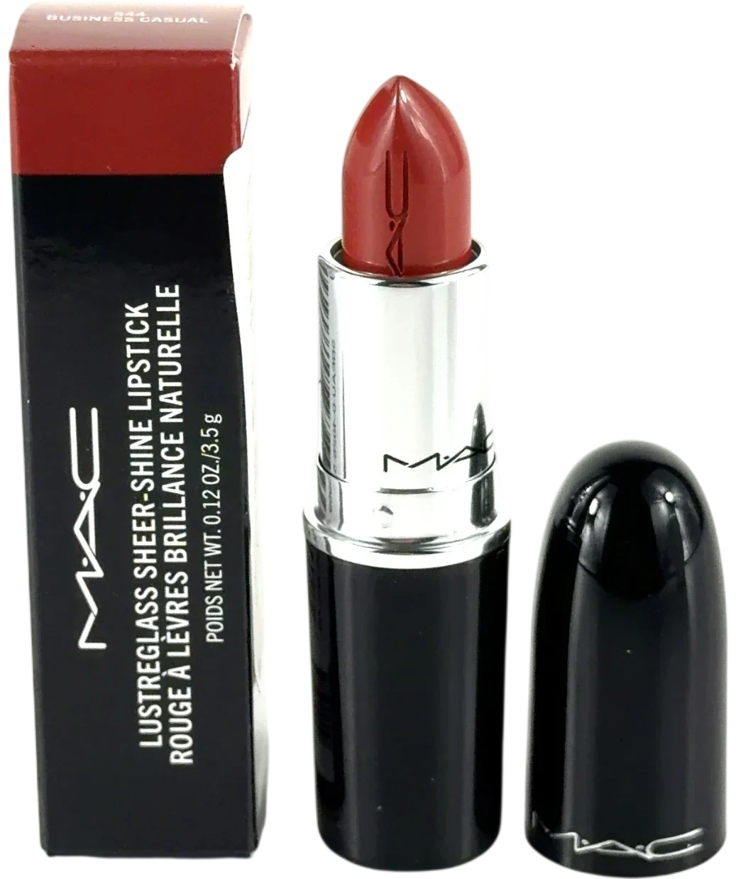 MAC 544 BUSINESS CASUAL LUSTREGLASS SHEER-SHINE LIPSTICK, size 3.5g — front