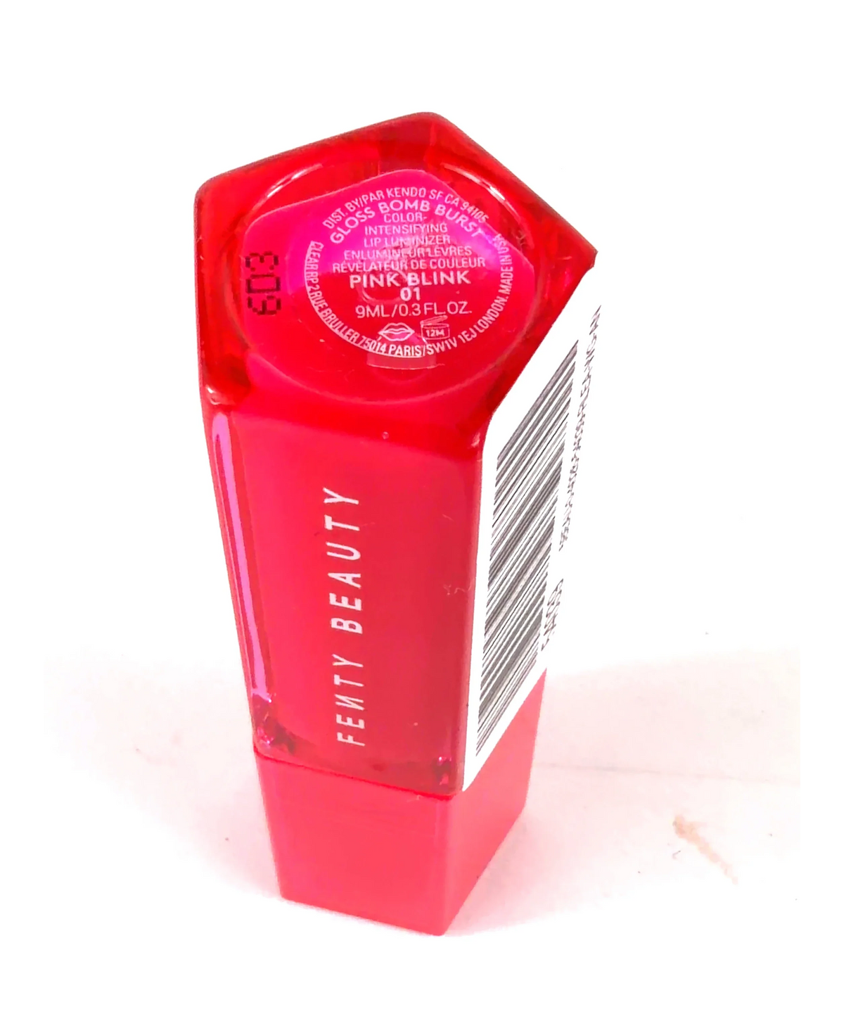 Fenty PINK BLINK 01 Gloss Bomb Burst Color-Intensifying Lip Luminizer, size 9ml — care label