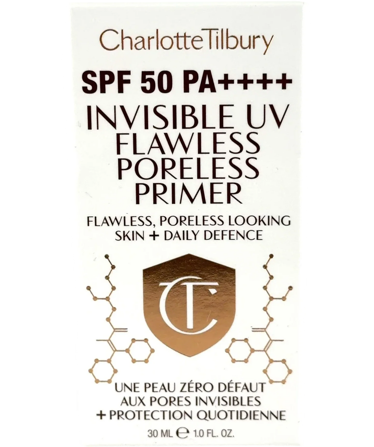 Charlotte Tilbury Universal Invisible UV Flawless Poreless Primer SPF 50 PA++++, size 30ml — front