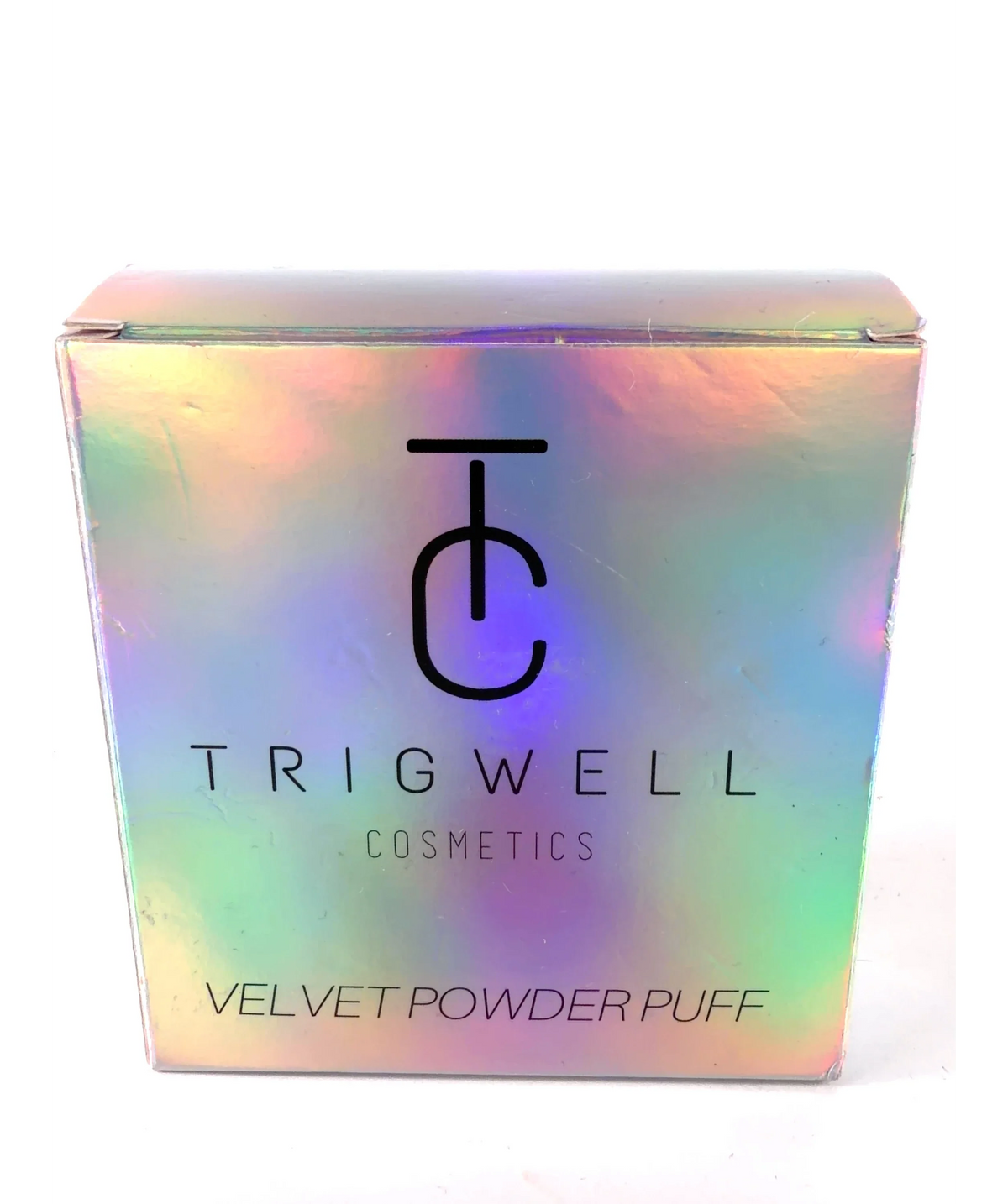 Trigwell Cosmetics Velvet Powder Puff Duo, size 1 — label