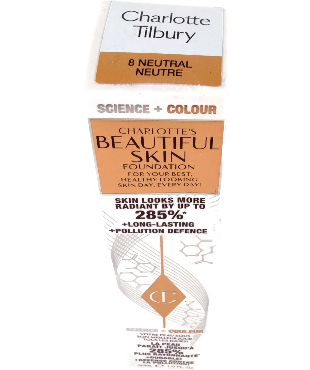Charlotte Tilbury 8 NEUTRAL BEAUTIFUL SKIN FOUNDATION, size 30ml — back