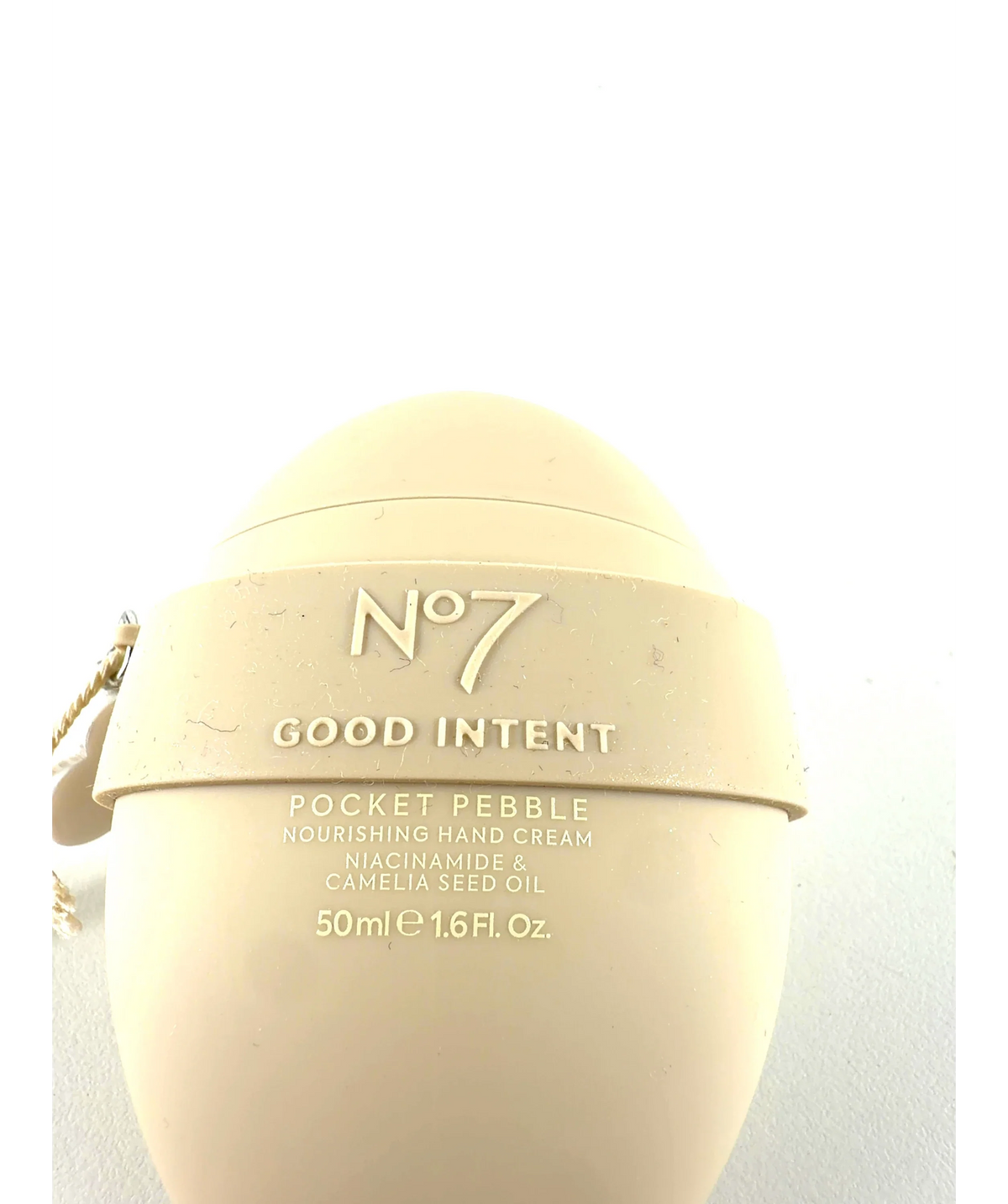 No7 Good Intent Pocket Pebble Nourishing Hand Cream, size 50ml — label