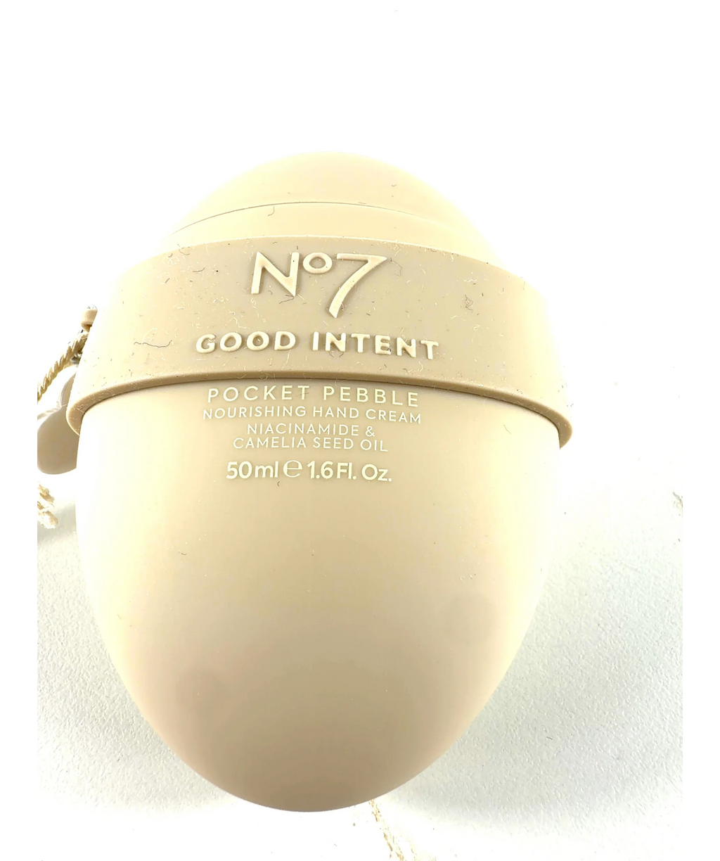 No7 Good Intent Pocket Pebble Nourishing Hand Cream, size 50ml — care label