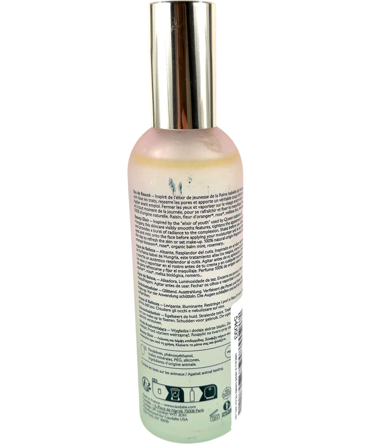 Caudalie Beauty Elixir Prep, Set, Glow Face Mist, size 100ml — back