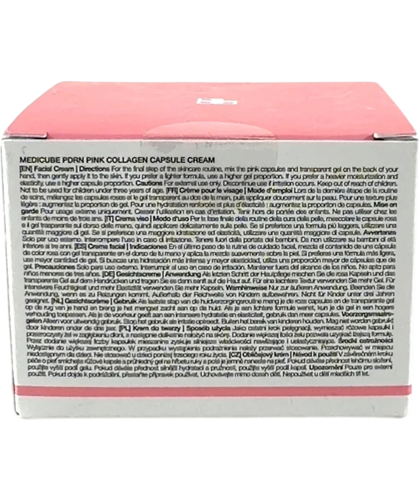 Medicube PDRN Pink Collagen Capsule Cream, size 55g — back