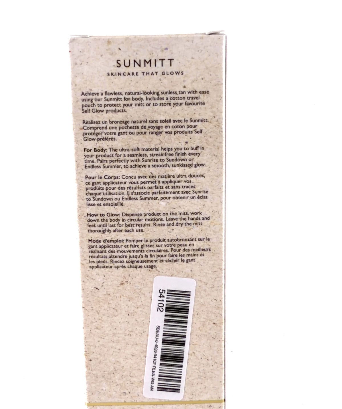 Self Glow by James Read Self Glow by James Read Sunmitt Body Glow Mitt, size 1 — care label
