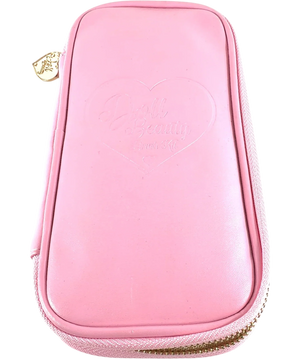Doll Beauty Red Heart Embossed Pouch with Makeup Brushes