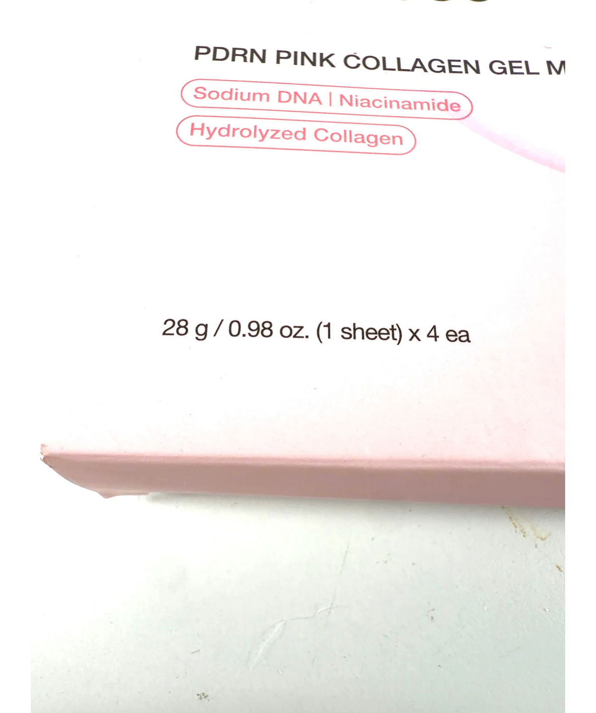Medicube PDRN Pink Collagen Gel Mask (4 Pack), size 28g — care label