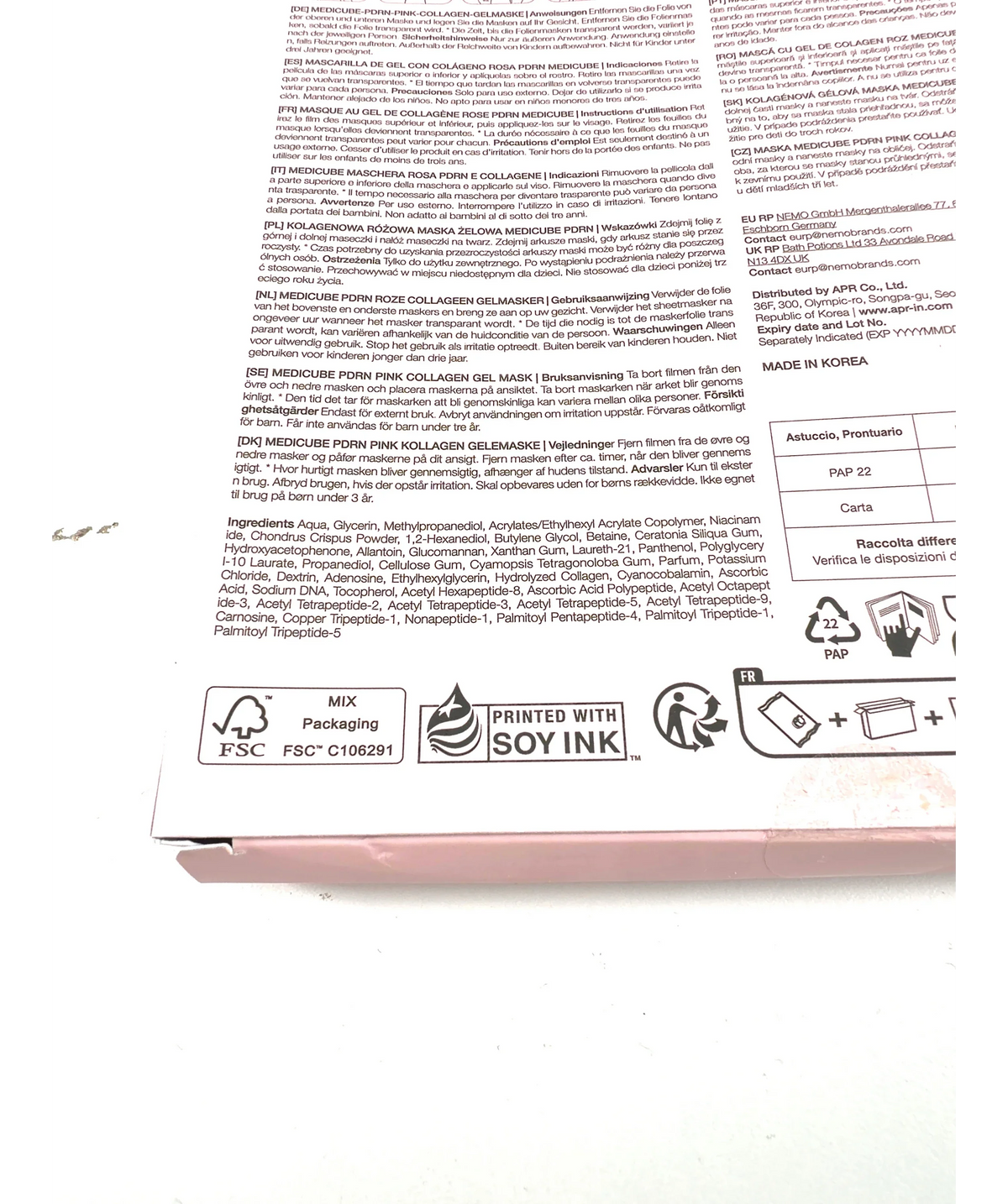 Medicube PDRN Pink Collagen Gel Mask (4 Pack), size 28g — fabric detail