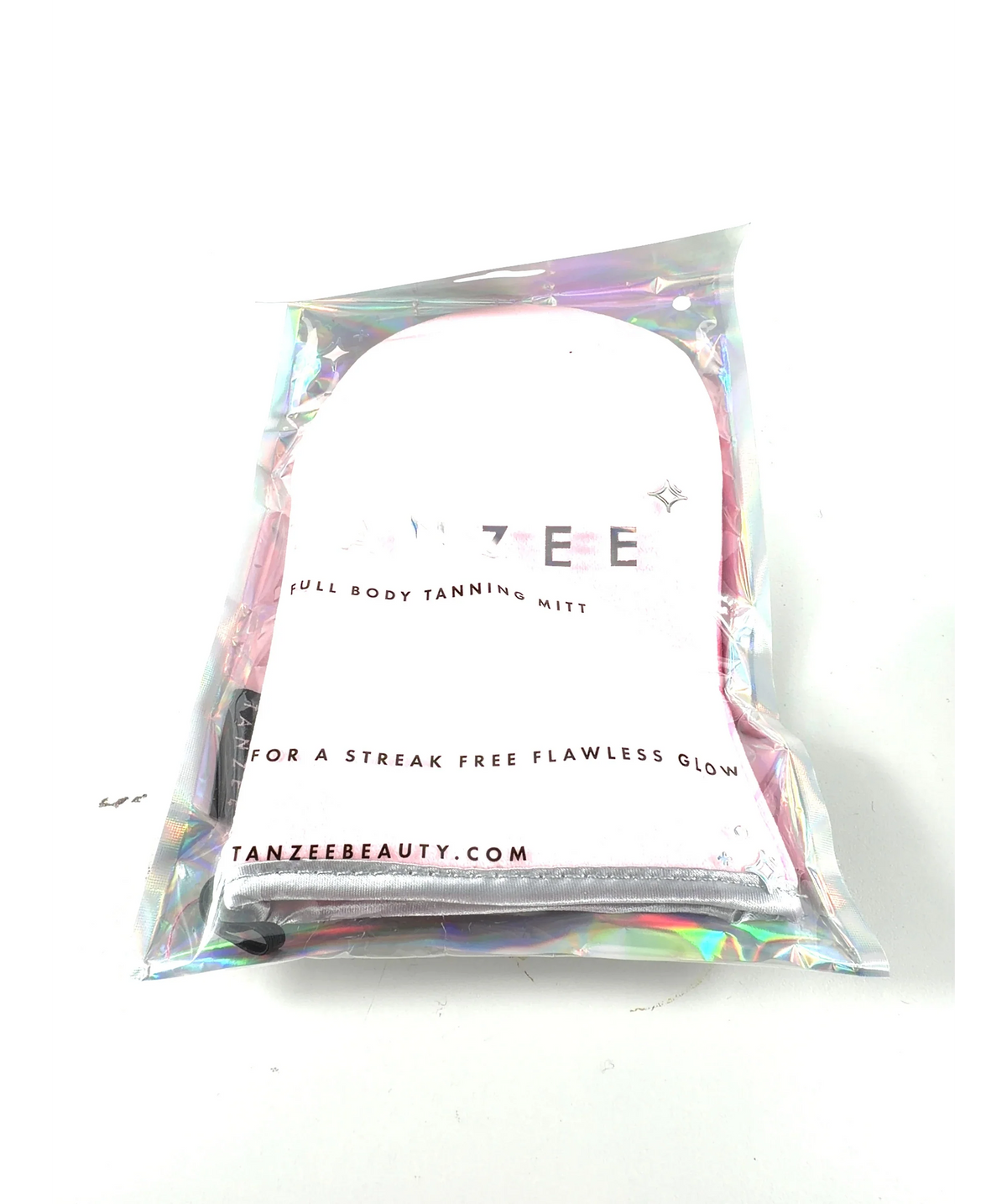 Tanzee Luxury Double Sided Tanning Mitt, size 1 — care label