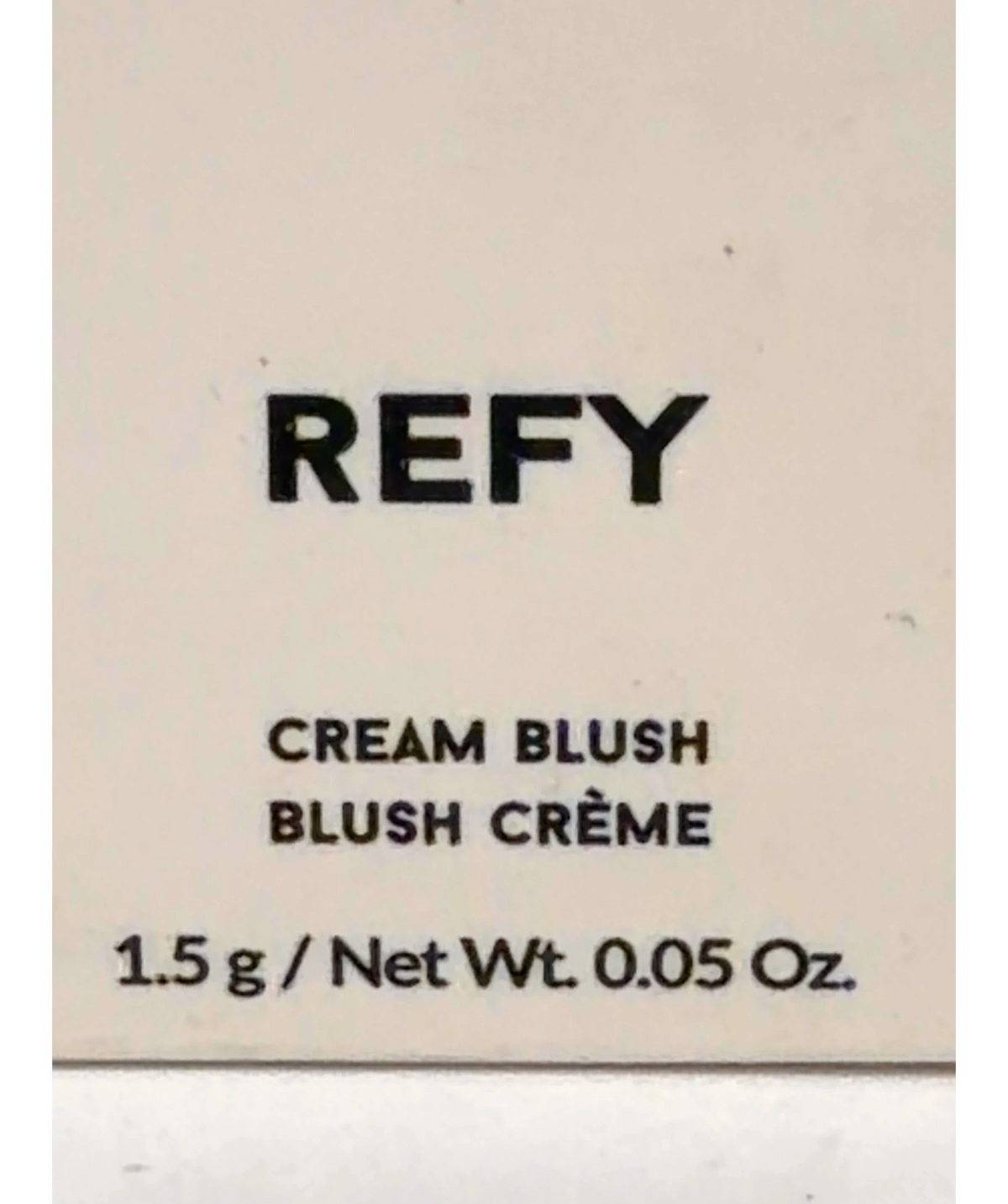 Refy ROSE Cream Blush, size 1.5g — label