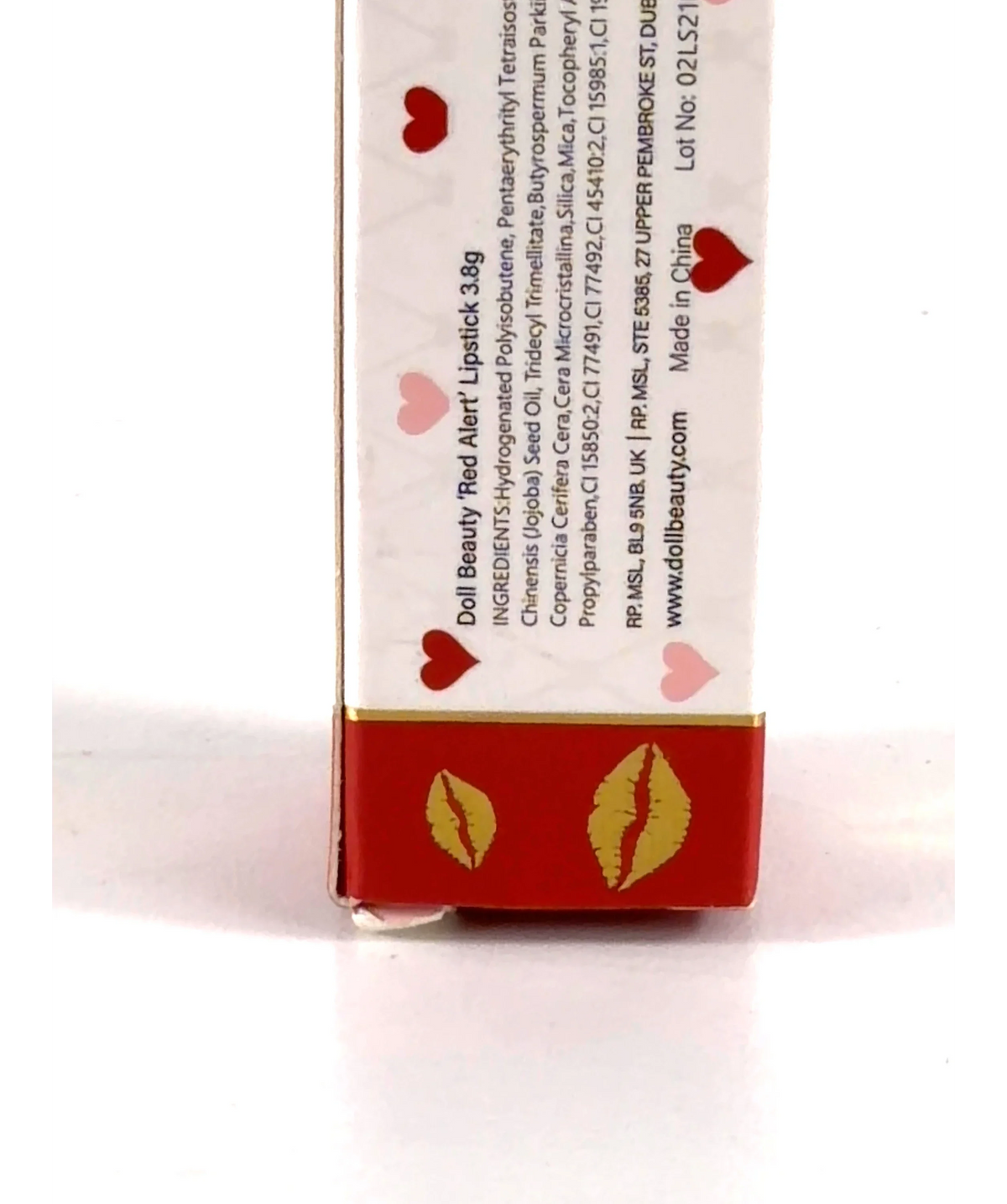 Doll Beauty Red Between The Lines Red Alert, size 3.8g — label