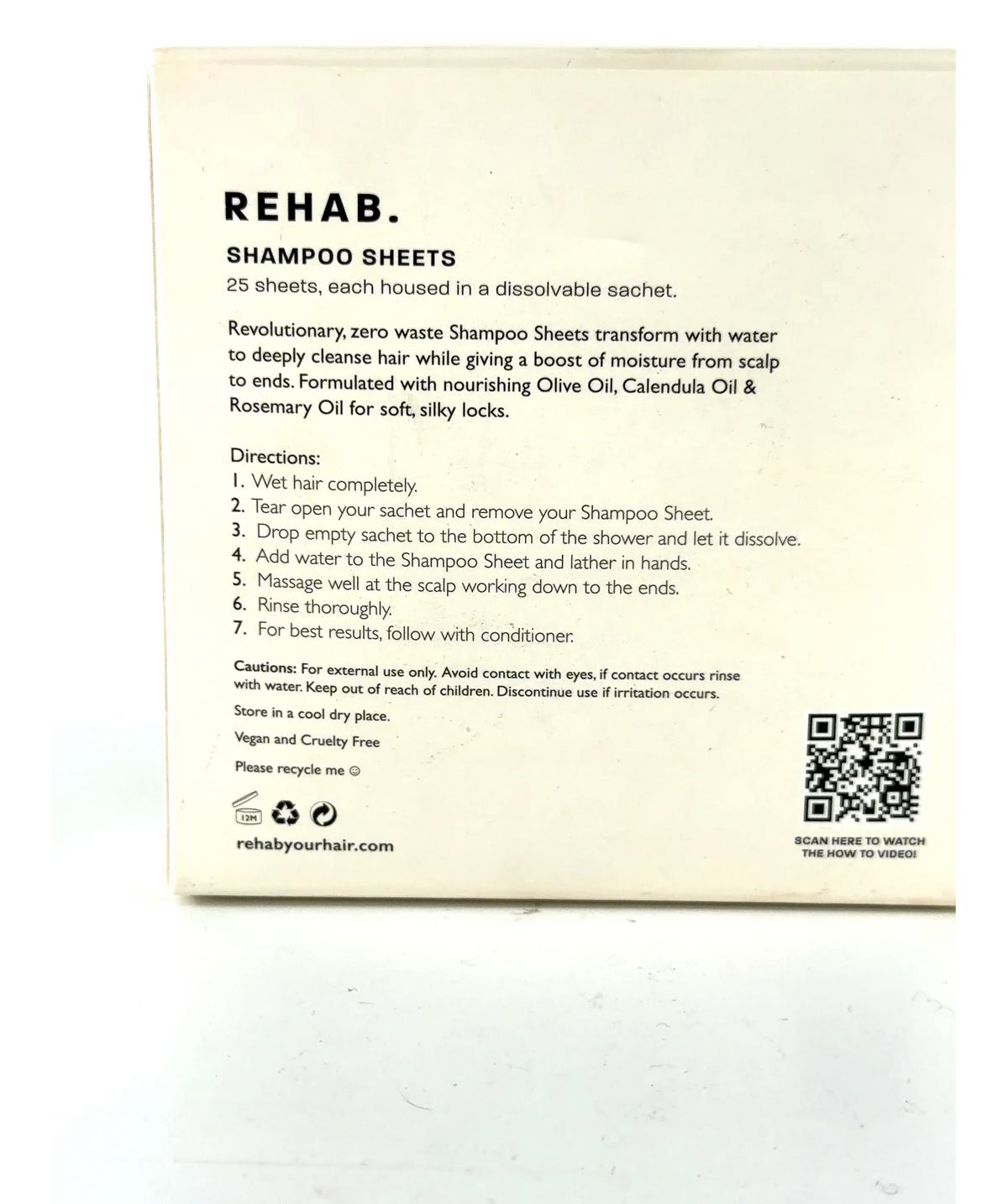 Rehab REHAB. SHAMPOO SHEETS, size 25 Sheets — detail