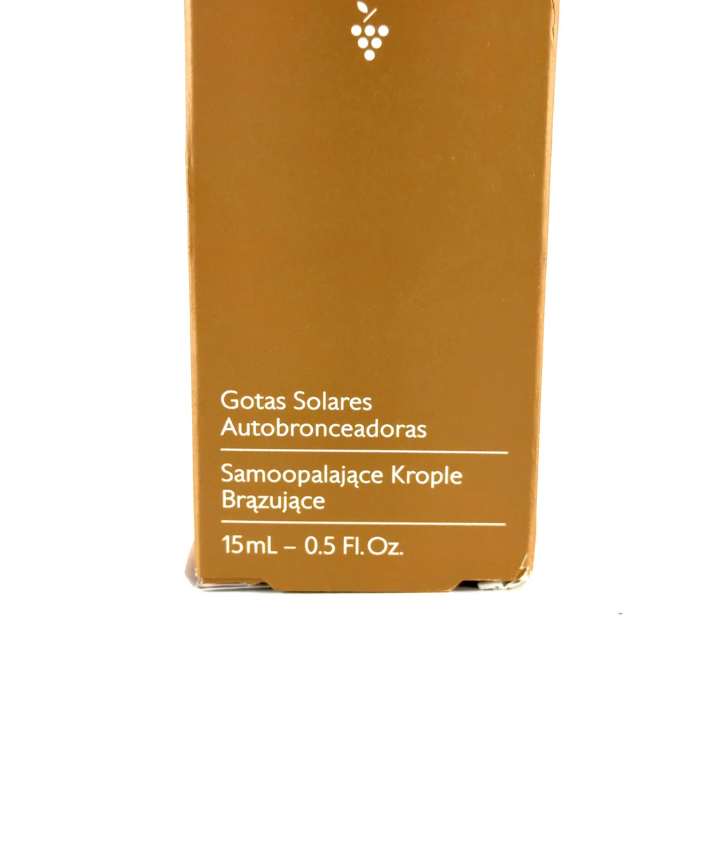 Caudalie Self-Tan Sun Drops, size 15ml — care label