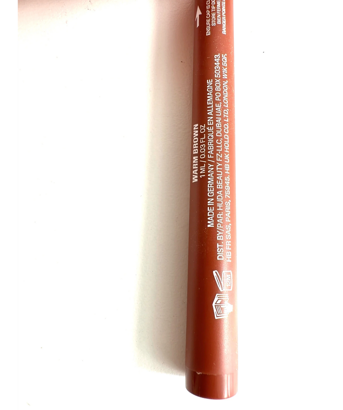 Huda Beauty WARM BROWN Lip Contour Stain, size 1ml — care label