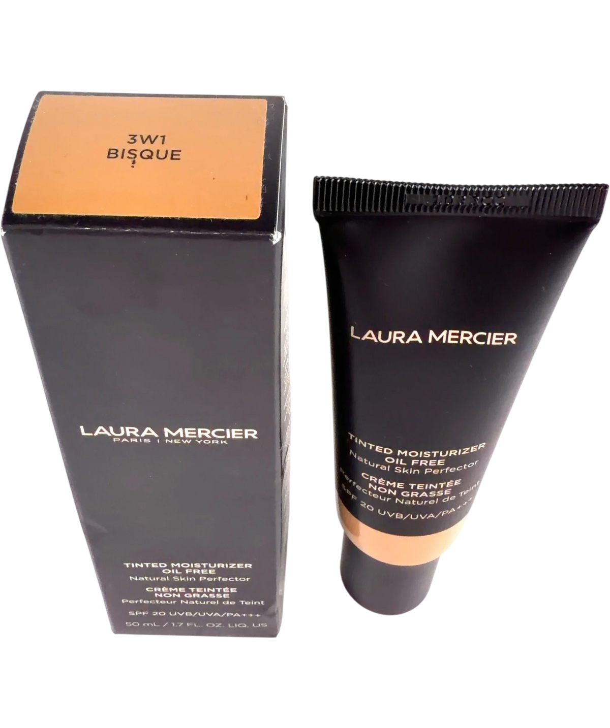 Laura Mercier 3W1 BISQUE Tinted Moisturizer Oil Free Natural Skin Perfector SPF 20, size 50ml — back