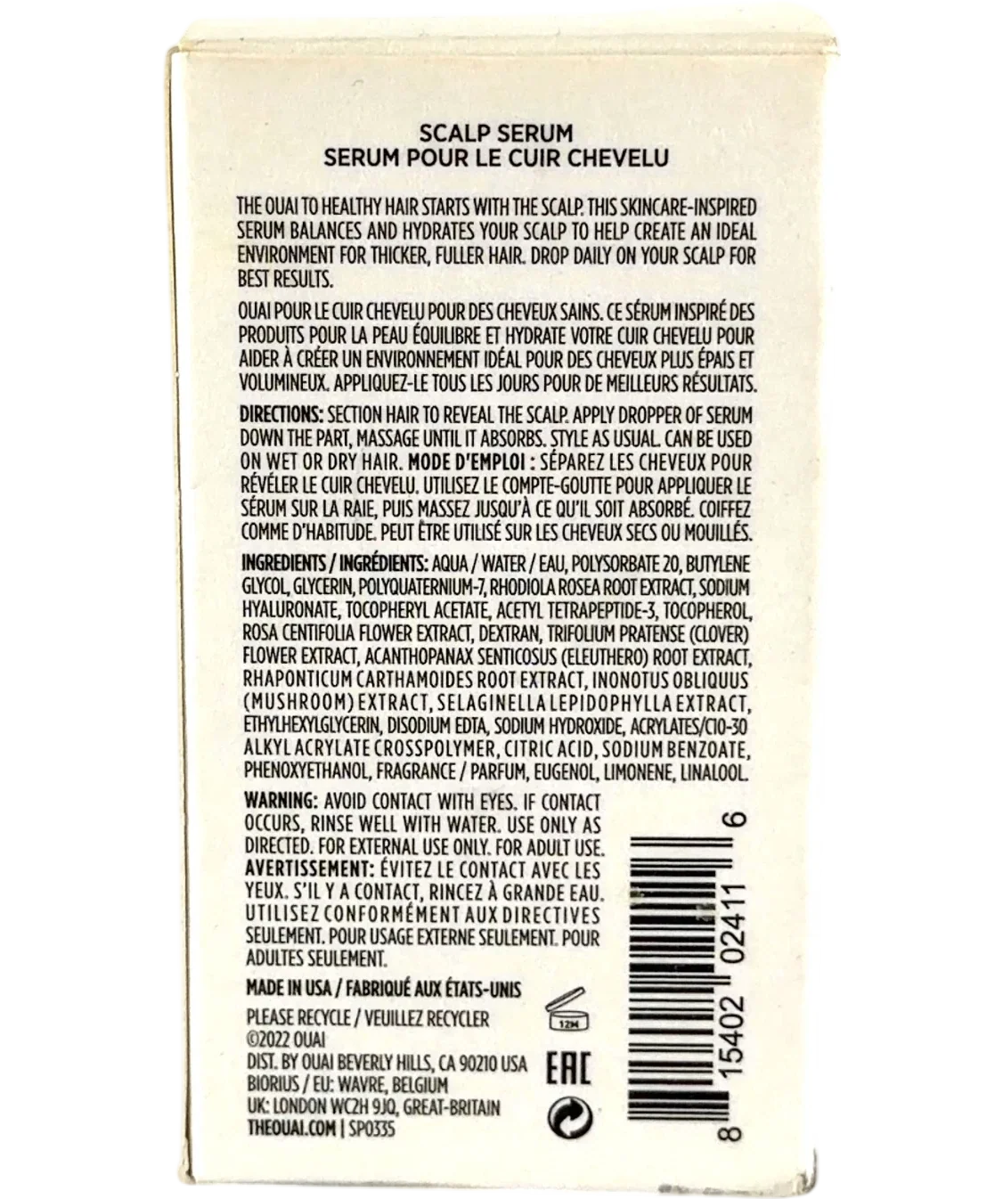 OUAI Scalp Serum, size 60ml — back