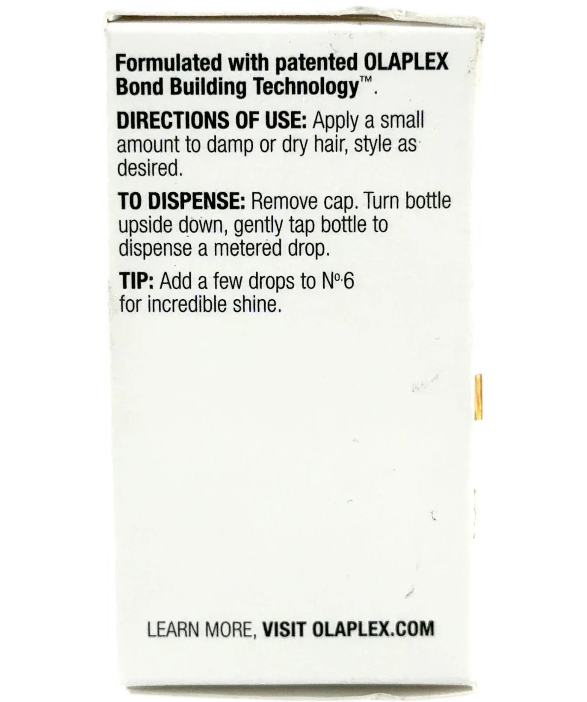 Olaplex No.7 Bonding Oil, size 30ml — back