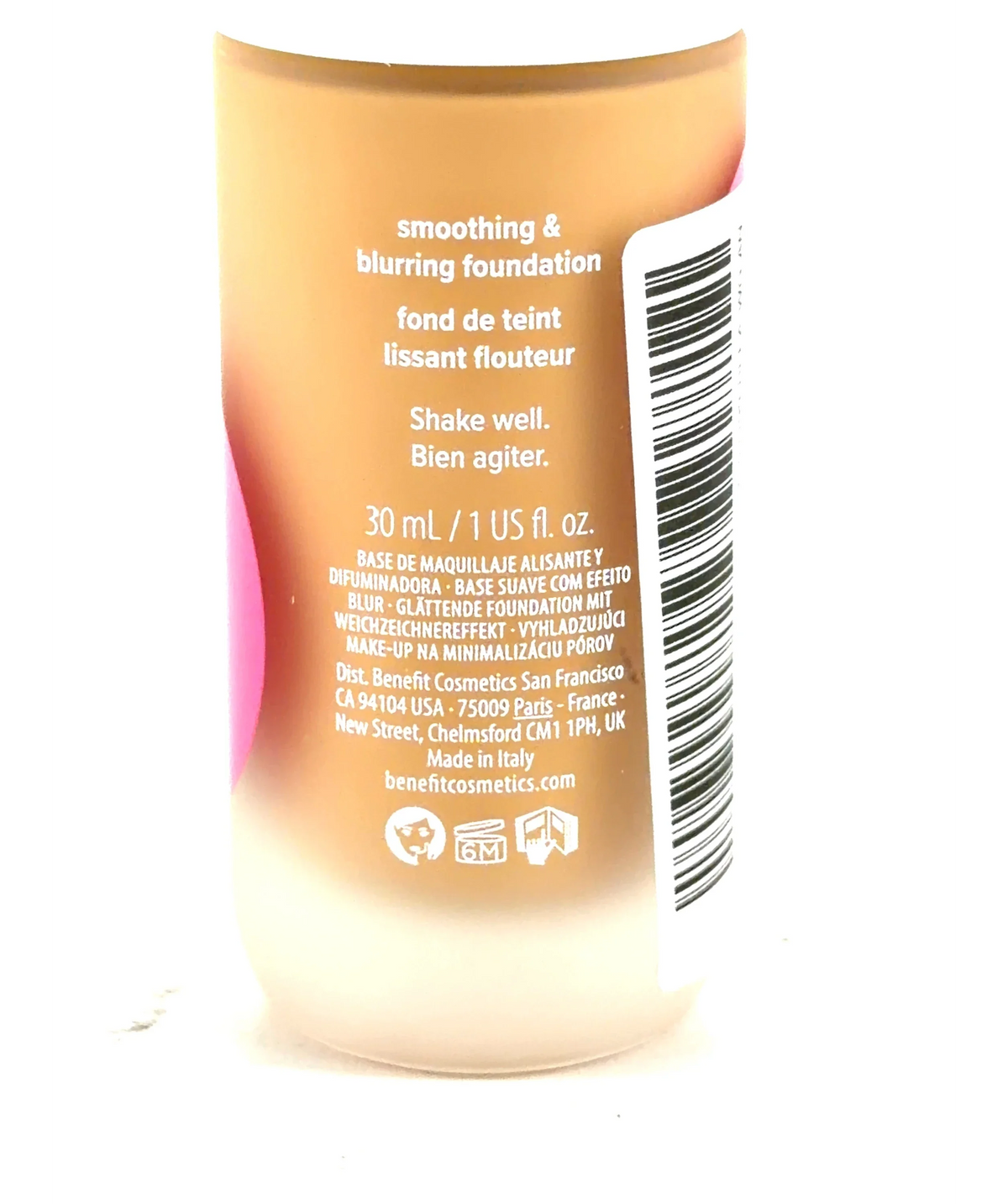 Benefit 18W Proud The POREfessional Foundation, size 30ml — care label