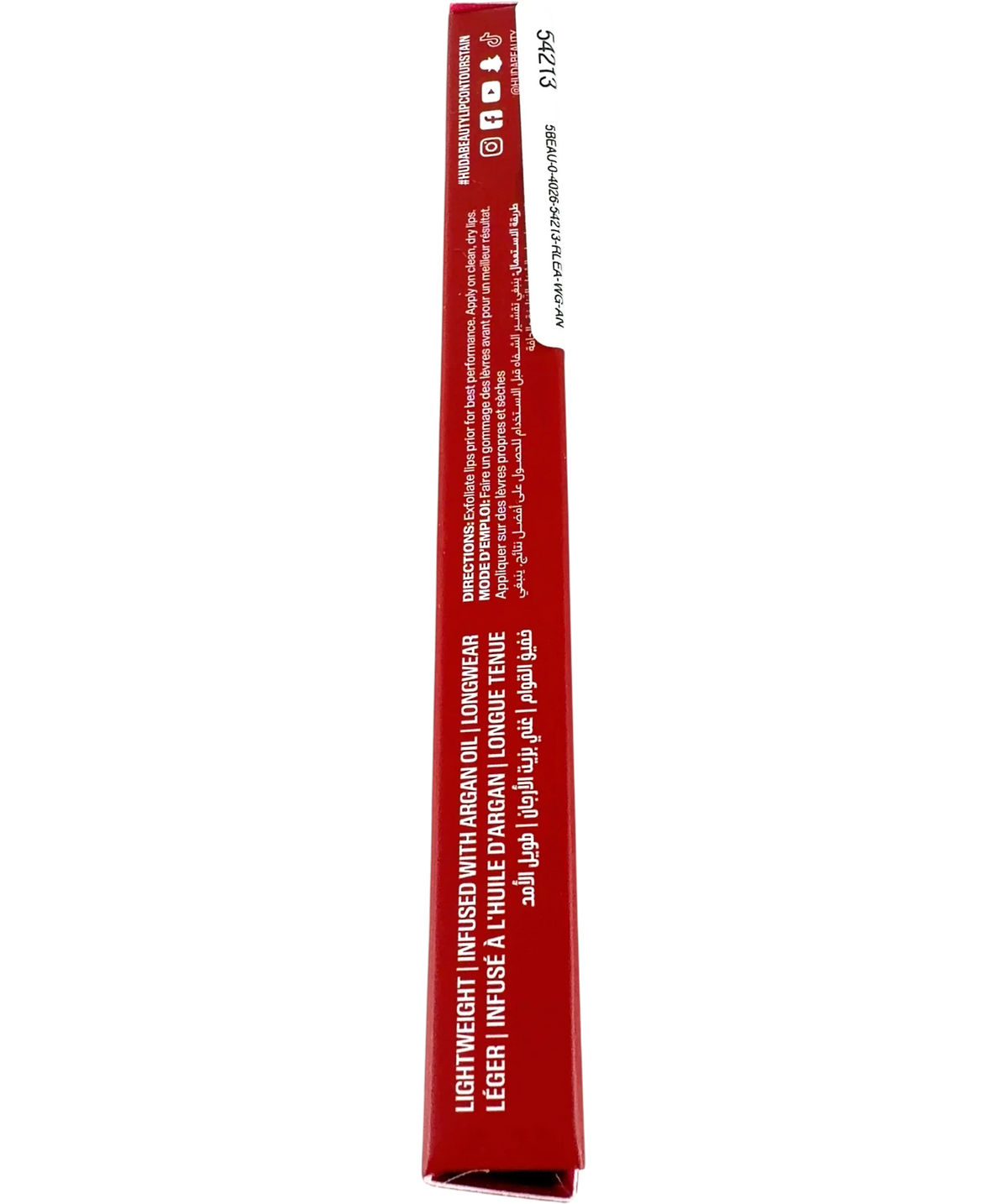 Huda Beauty cherry red Lip Contour Stain, size 1.0ml — back