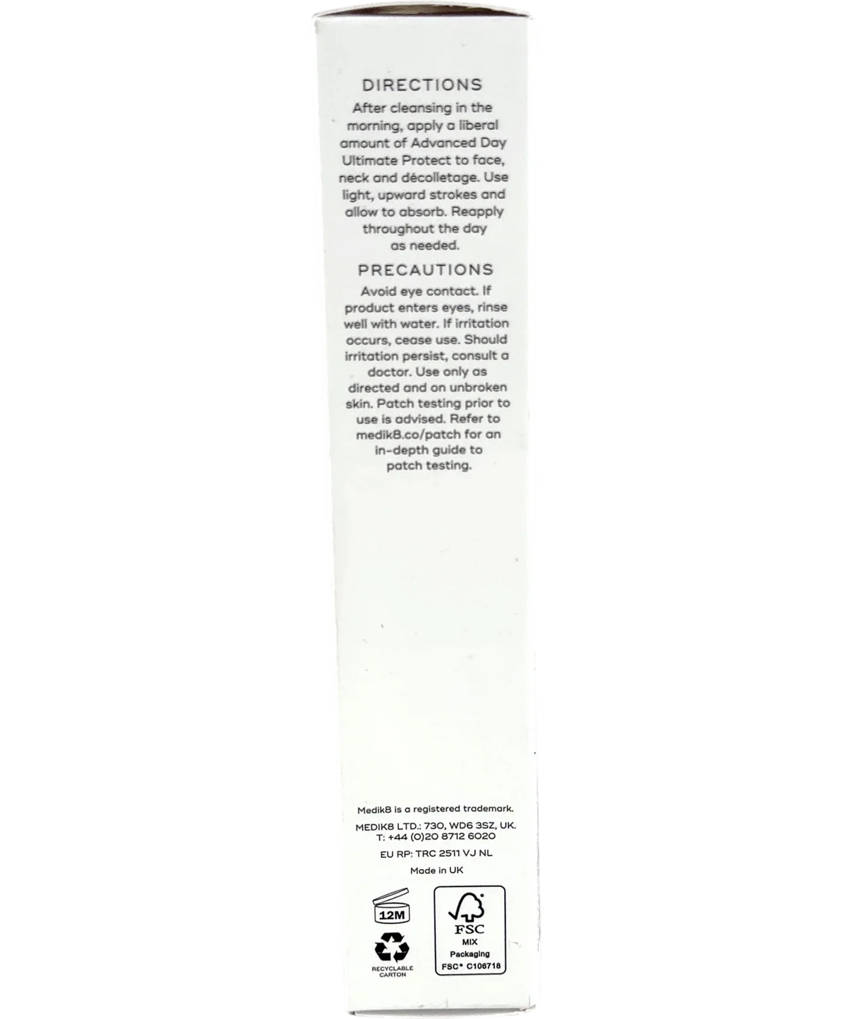 medik8 Advanced Day Ultimate Protect, size 50ml — back
