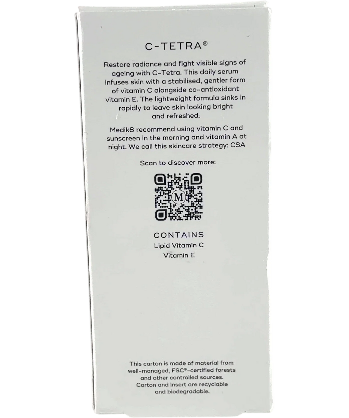 medik8 C-TETRA, size 30ml — back