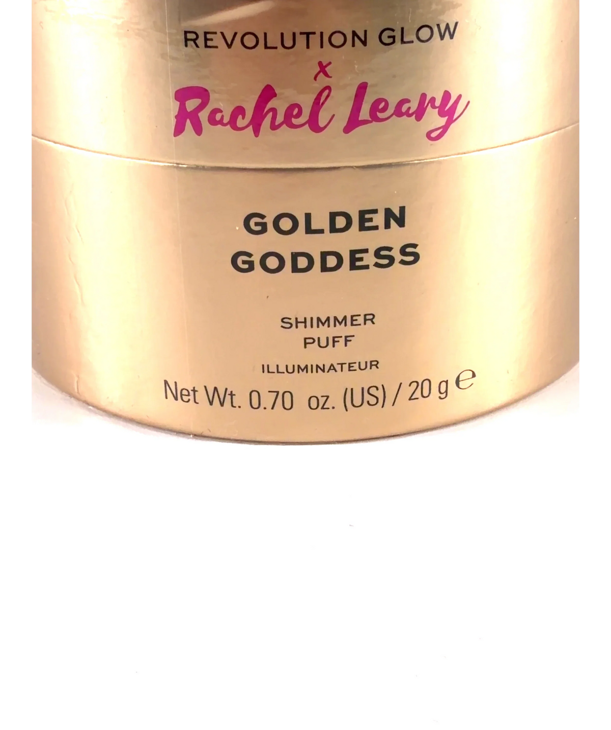 Revolution Golden Goddess Golden Goddess Shimmer Puff, size 20g — care label