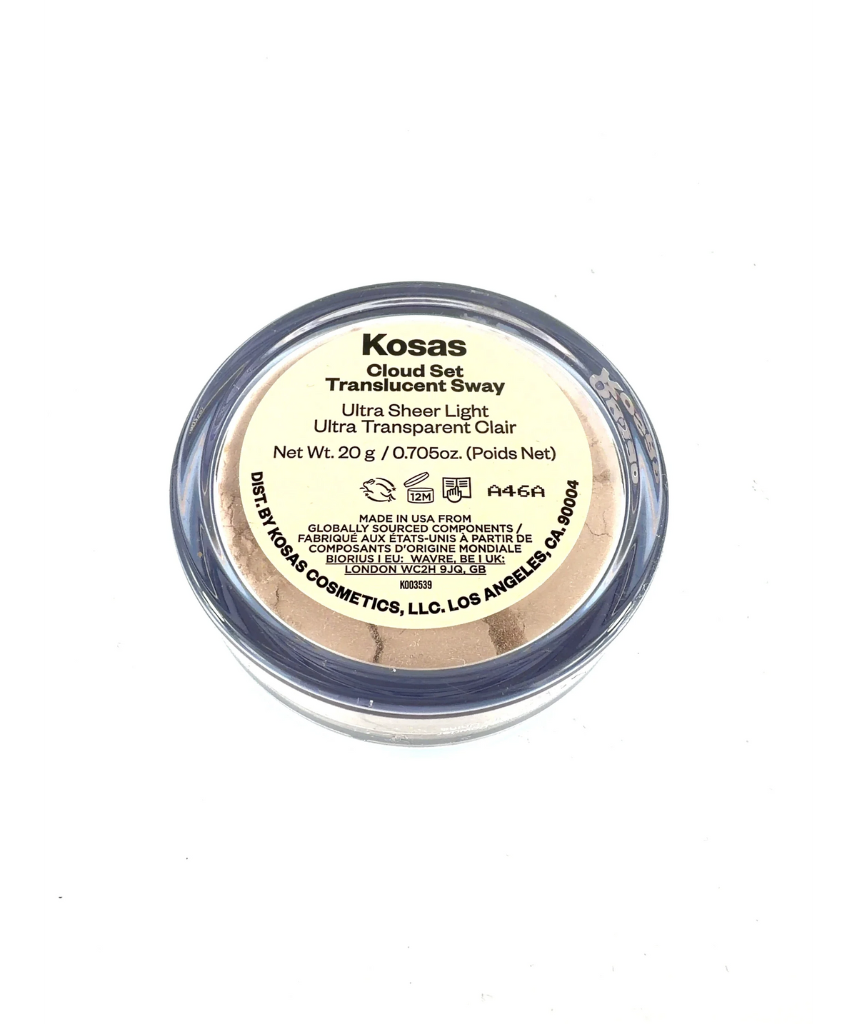 Kosas Sway Cloud Set, size 20g — care label
