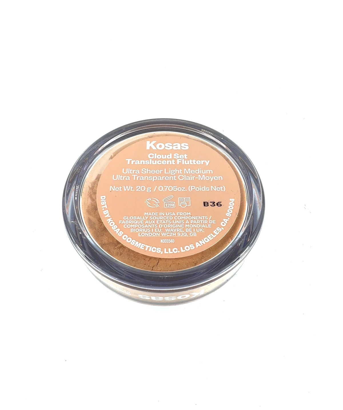 Kosas Ultra Sheer Light Medium Cloud Set Translucent Loose Setting + Blurring Powder, size 20g — detail