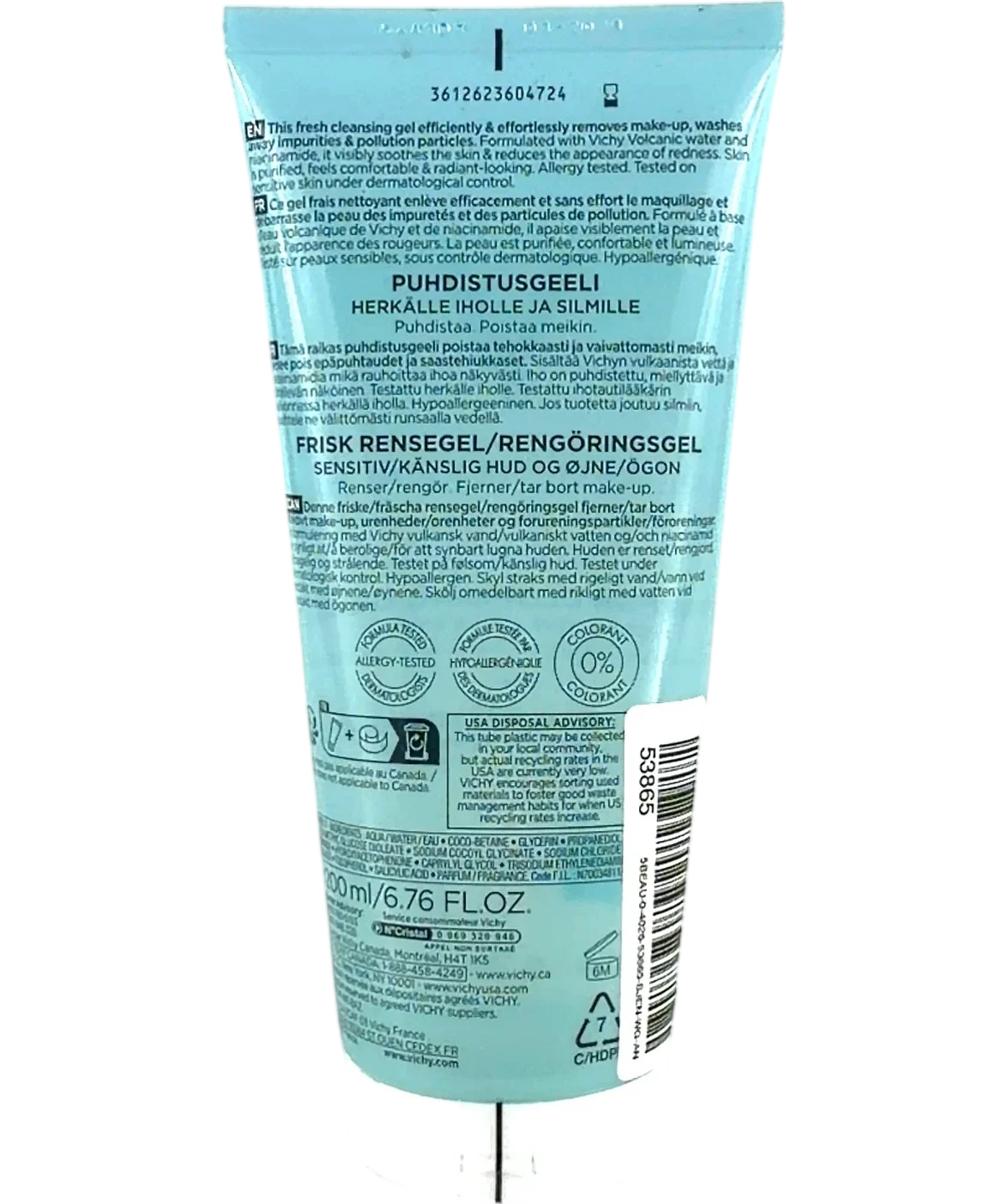 Vichy Shade, size 200ml — back