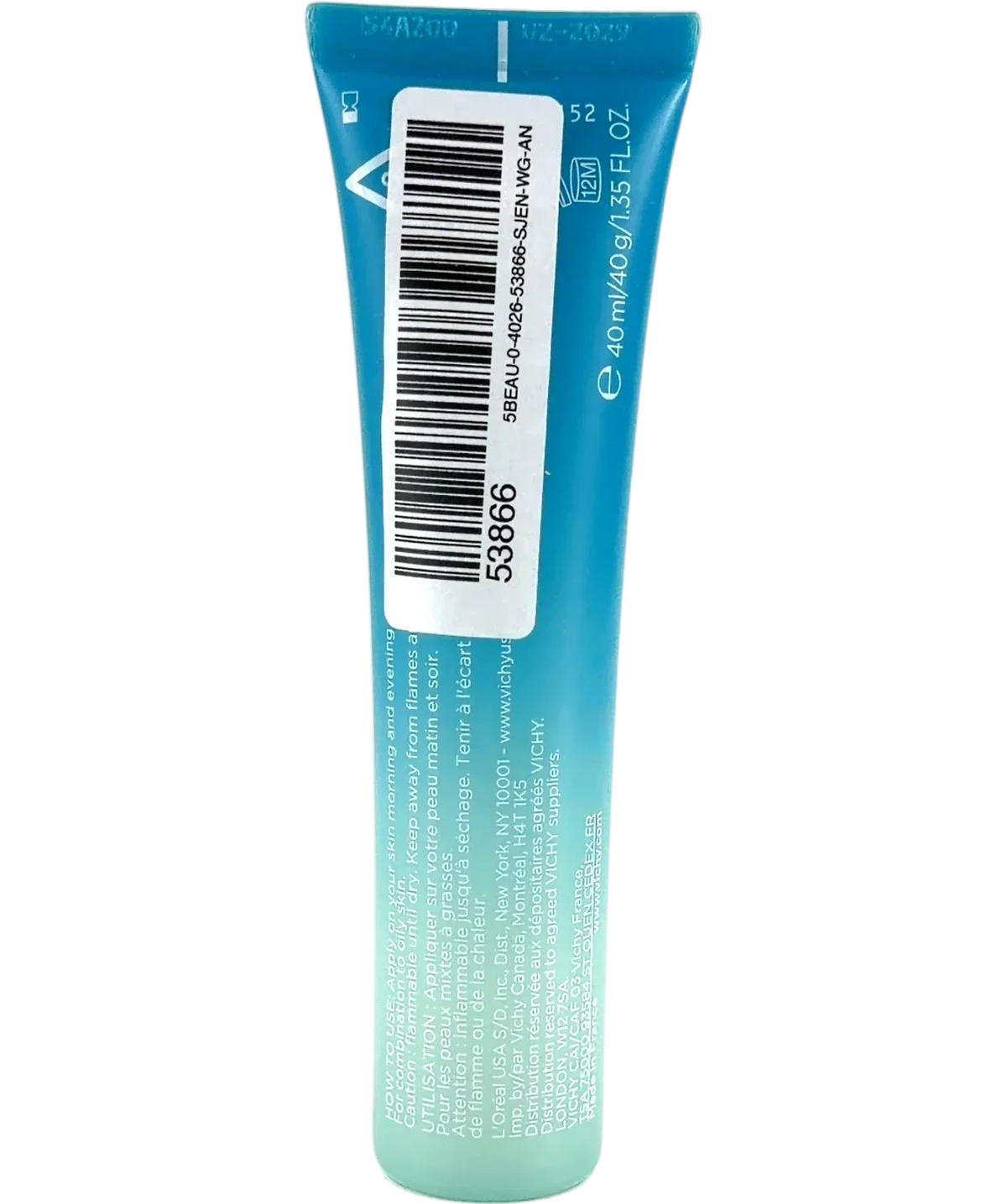 Vichy MINÉRAL 89, size 40ml — back