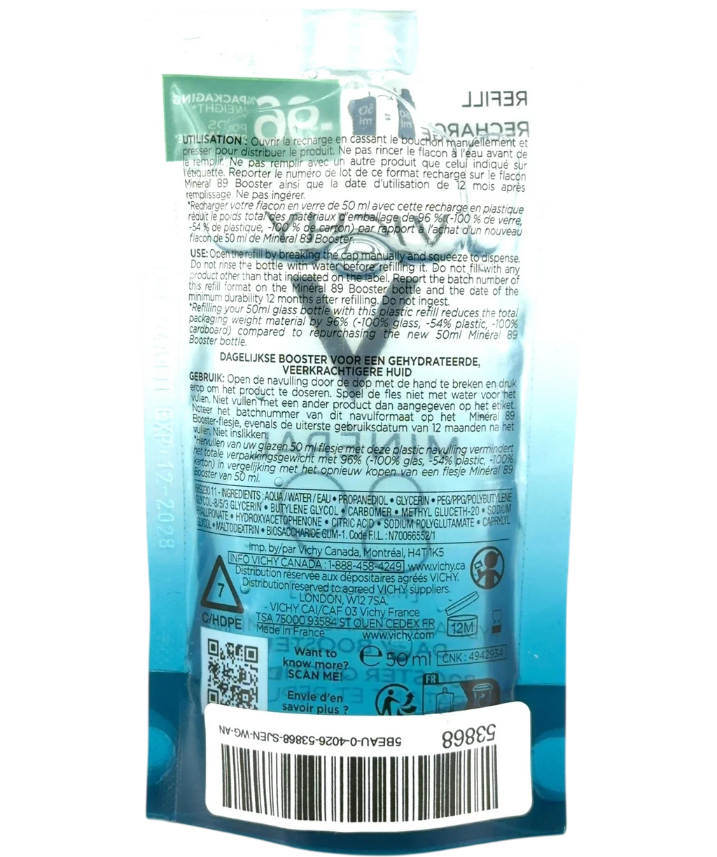 Vichy MINÉRAL 89, size 50ml — back